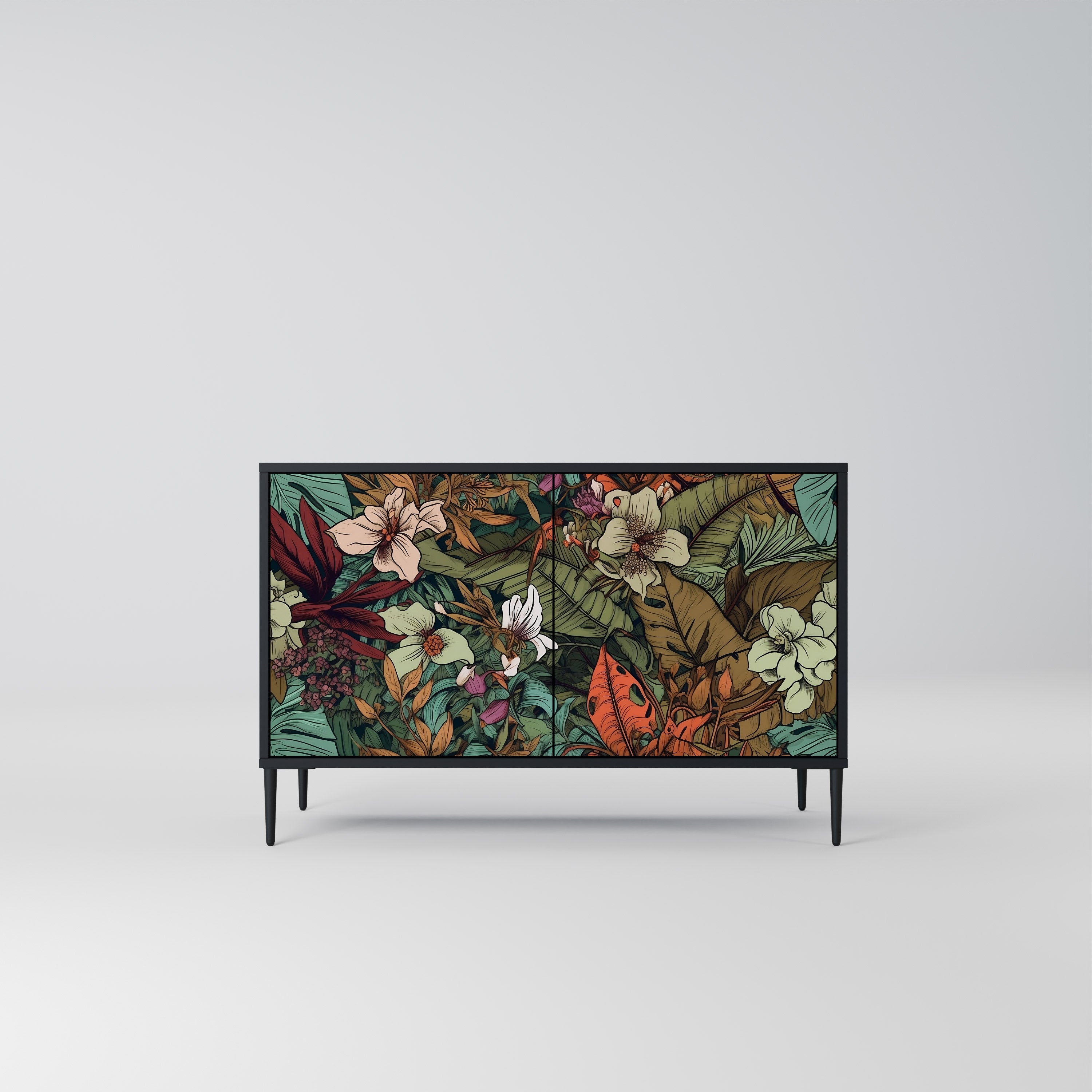 BOTANICAL EMERGENCE 2-dörrars skänk i svart finish