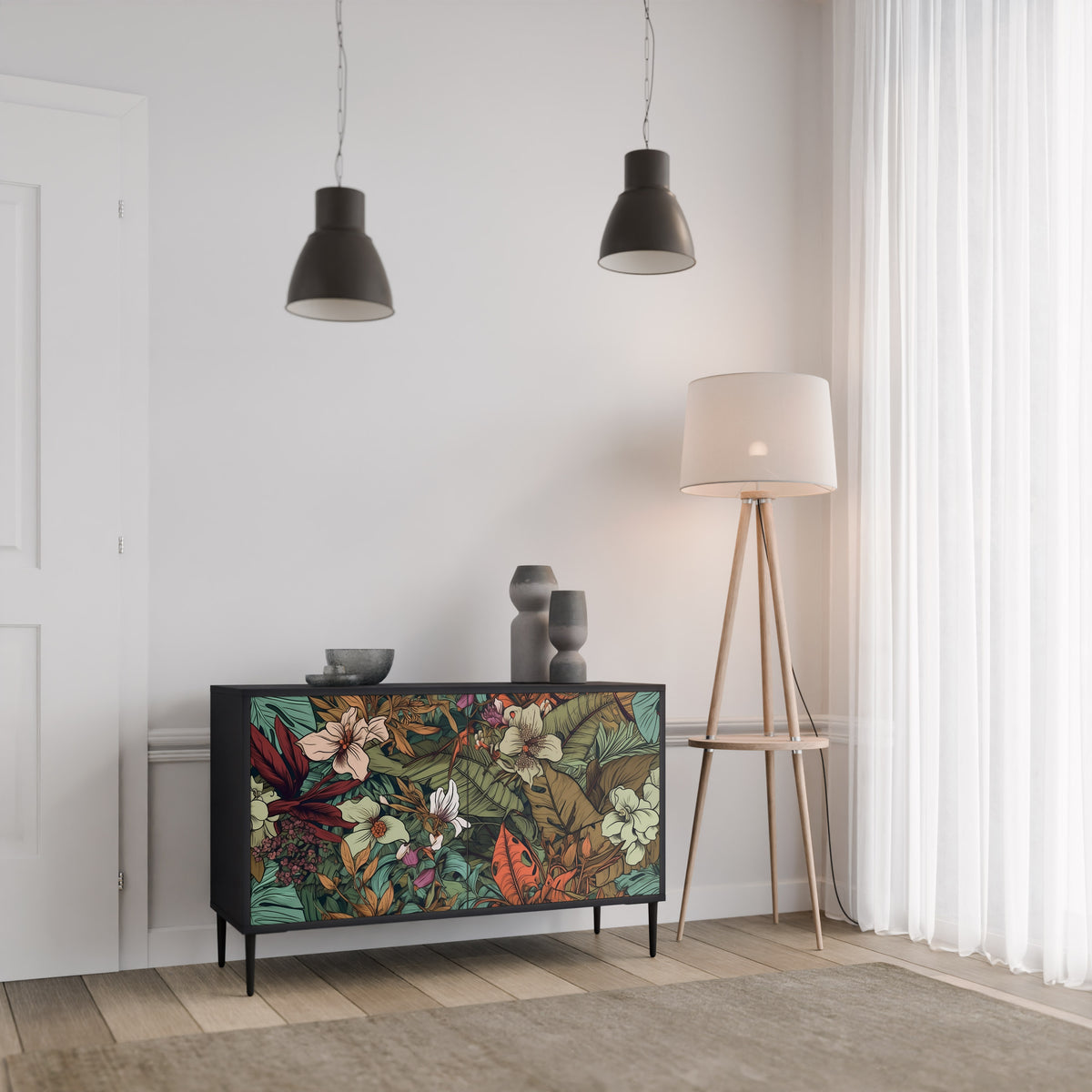 BOTANICAL EMERGENCE Skänk med två dörrar