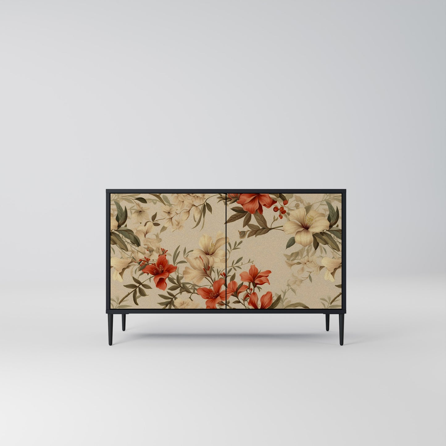 BLOOMING HARMONY 2-Door Sideboard in Black Finish
