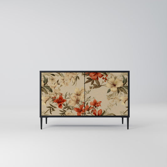 BLOOMING HARMONY 2-Door Sideboard in Black Finish