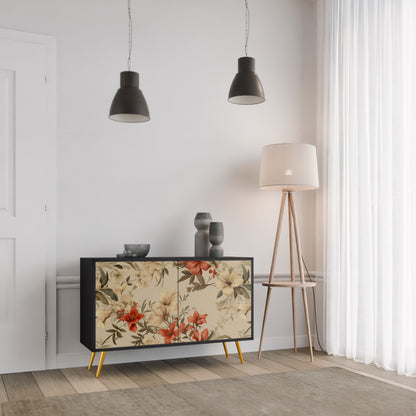BLOOMING HARMONY 2-Door Sideboard in Black Finish