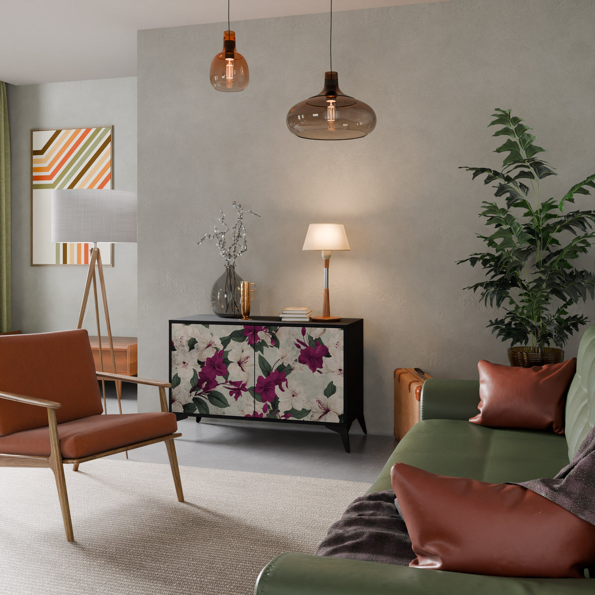 FLOWERET DREAM Skänk med två dörrar