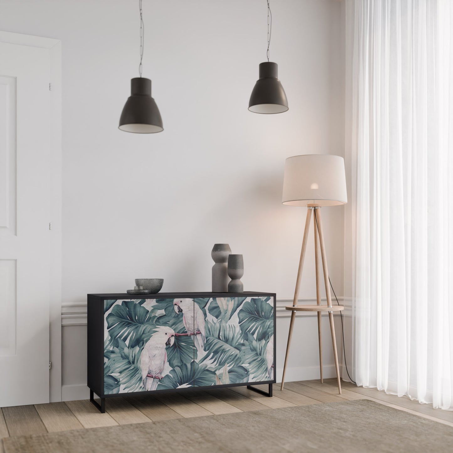 POPINJAY LOOK 2-Door Sideboard in Black Finish