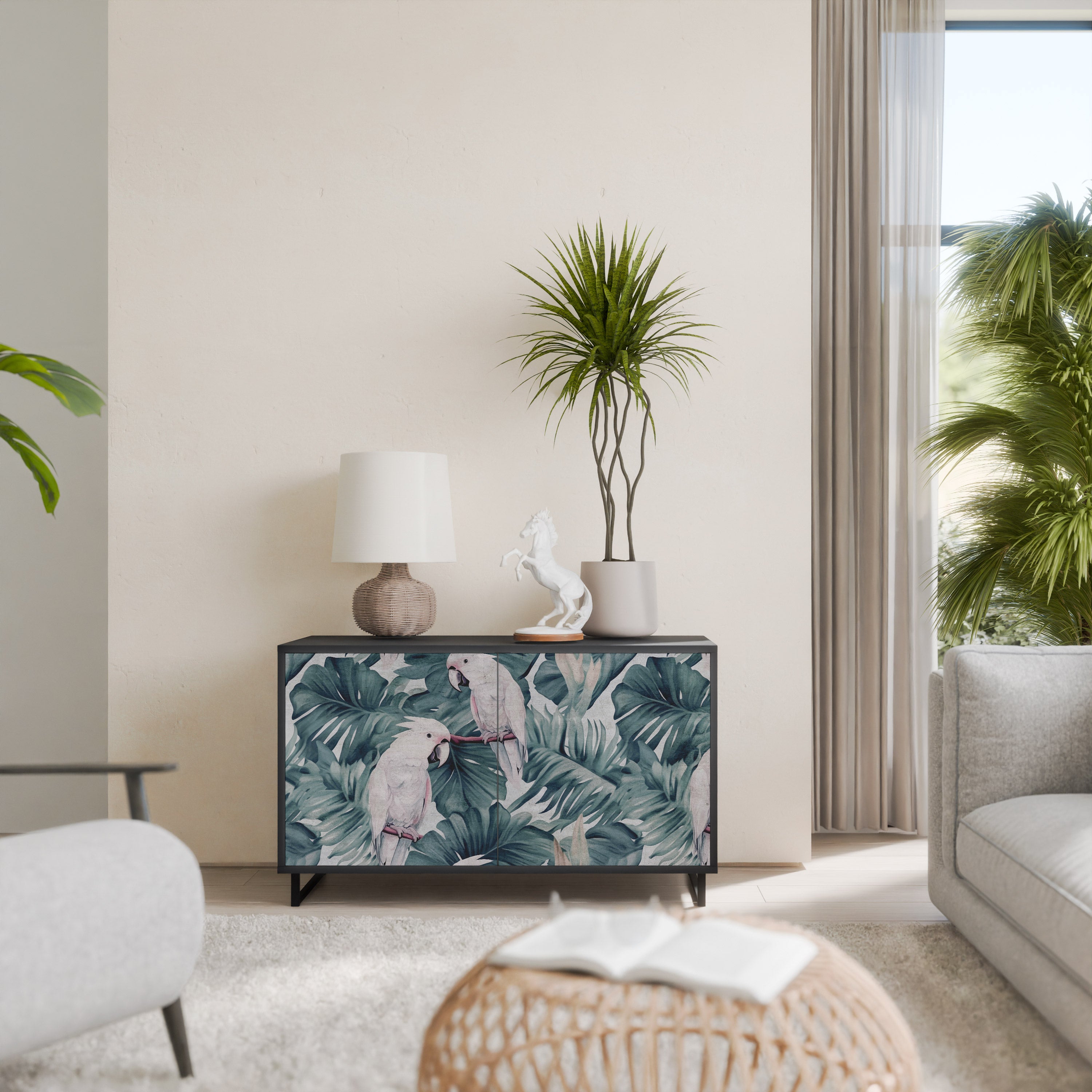 POPINJAY LOOK skänk med 2 dörrar i svart finish