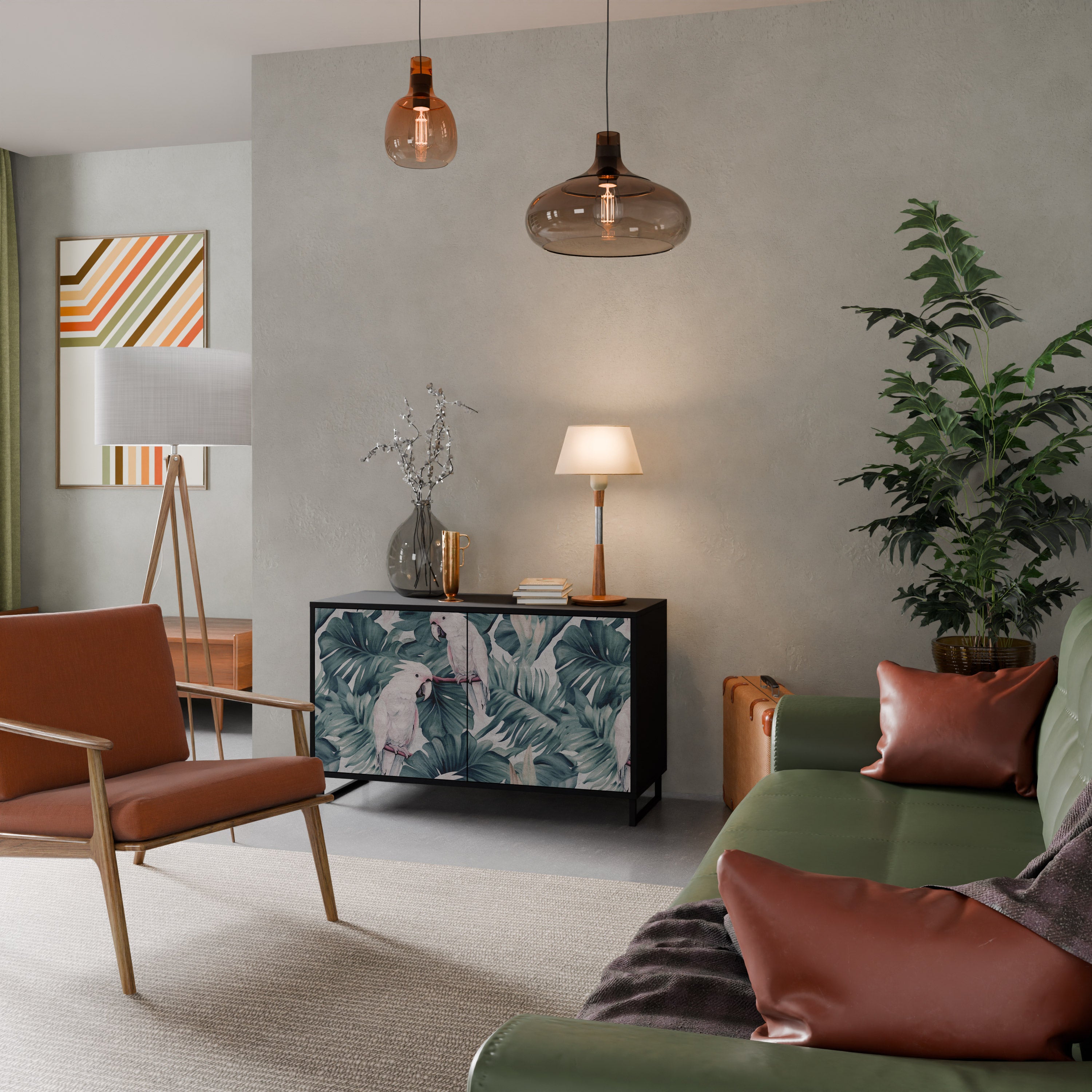 POPINJAY LOOK skänk med 2 dörrar i svart finish