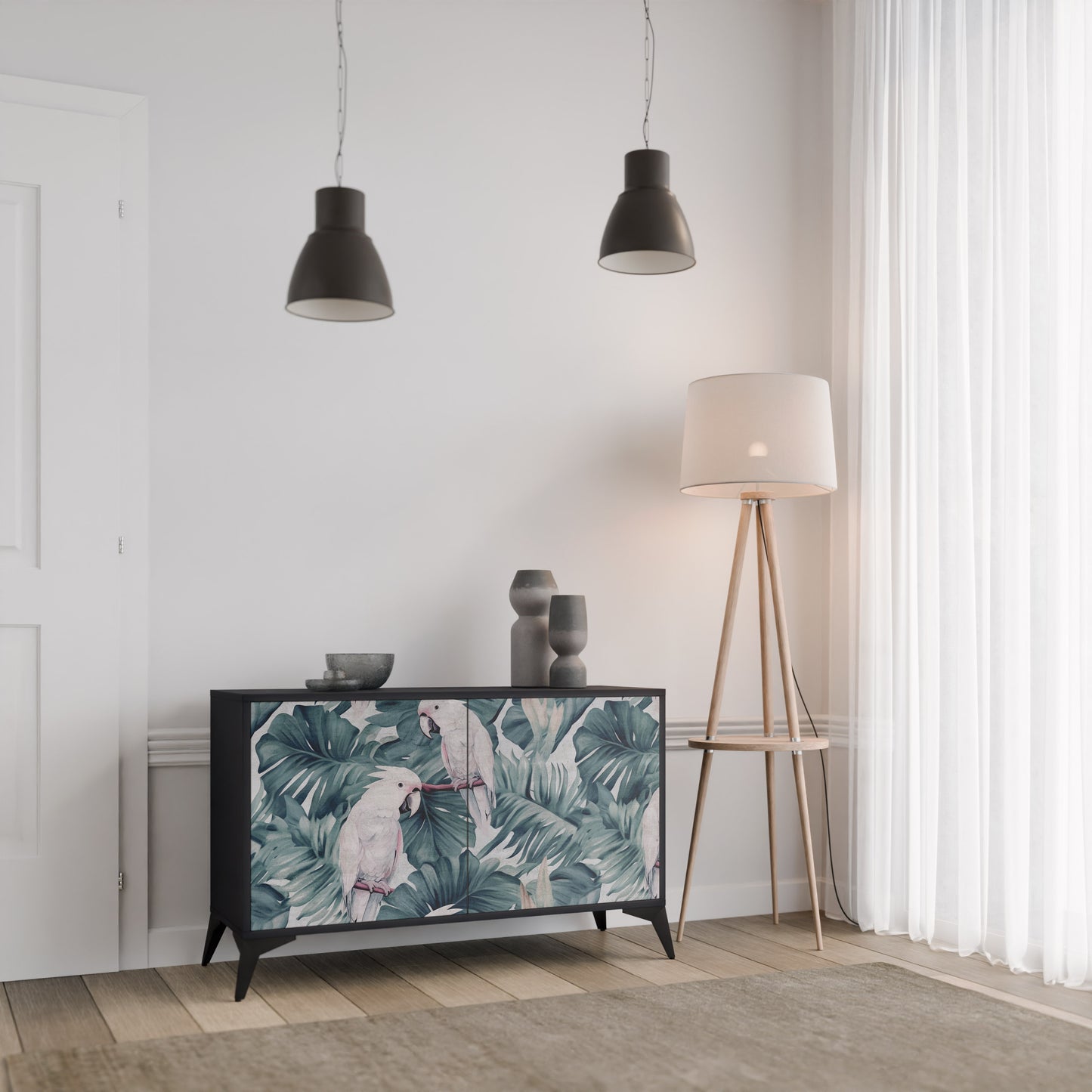 POPINJAY LOOK 2-Door Sideboard in Black Finish
