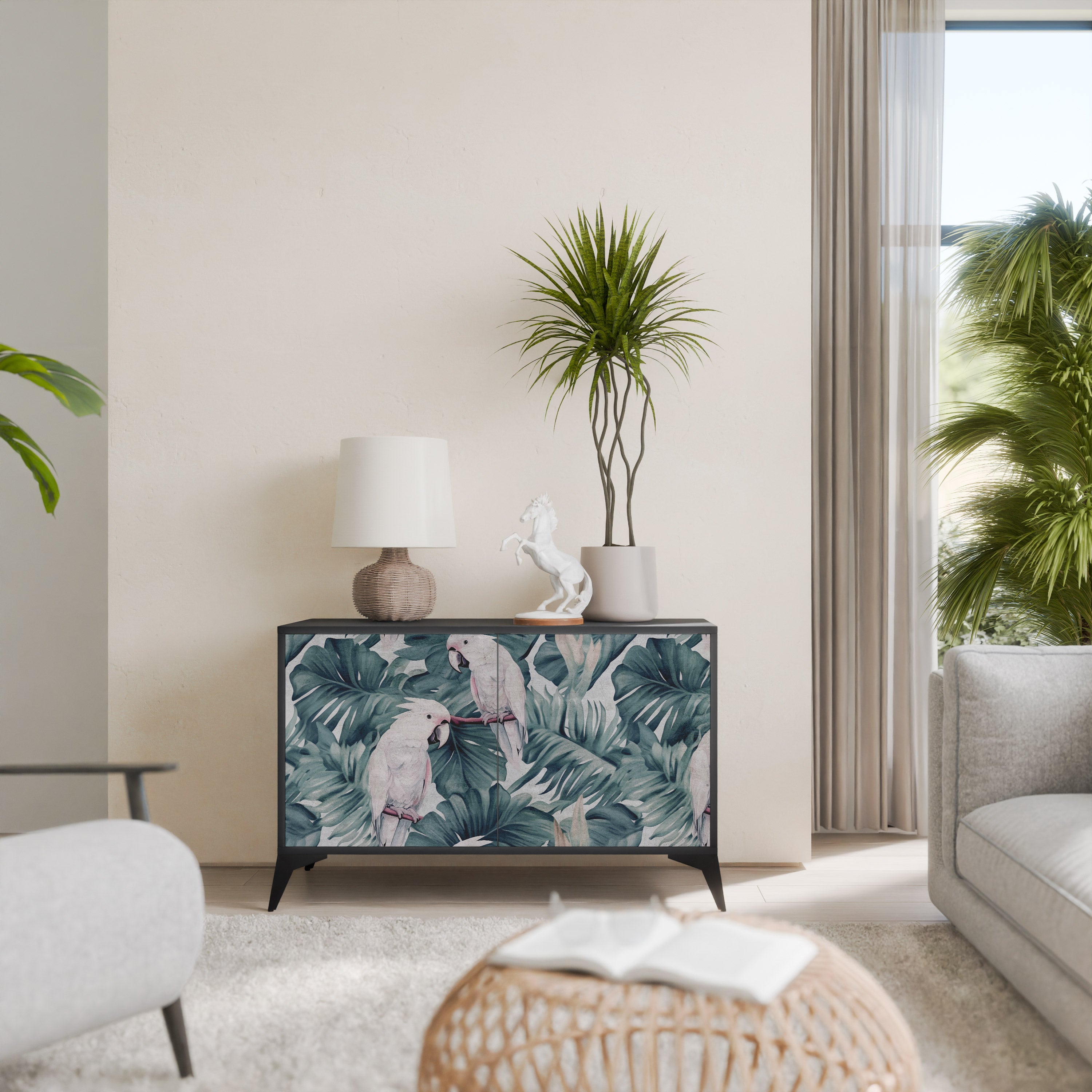 POPINJAY LOOK skänk med 2 dörrar i svart finish