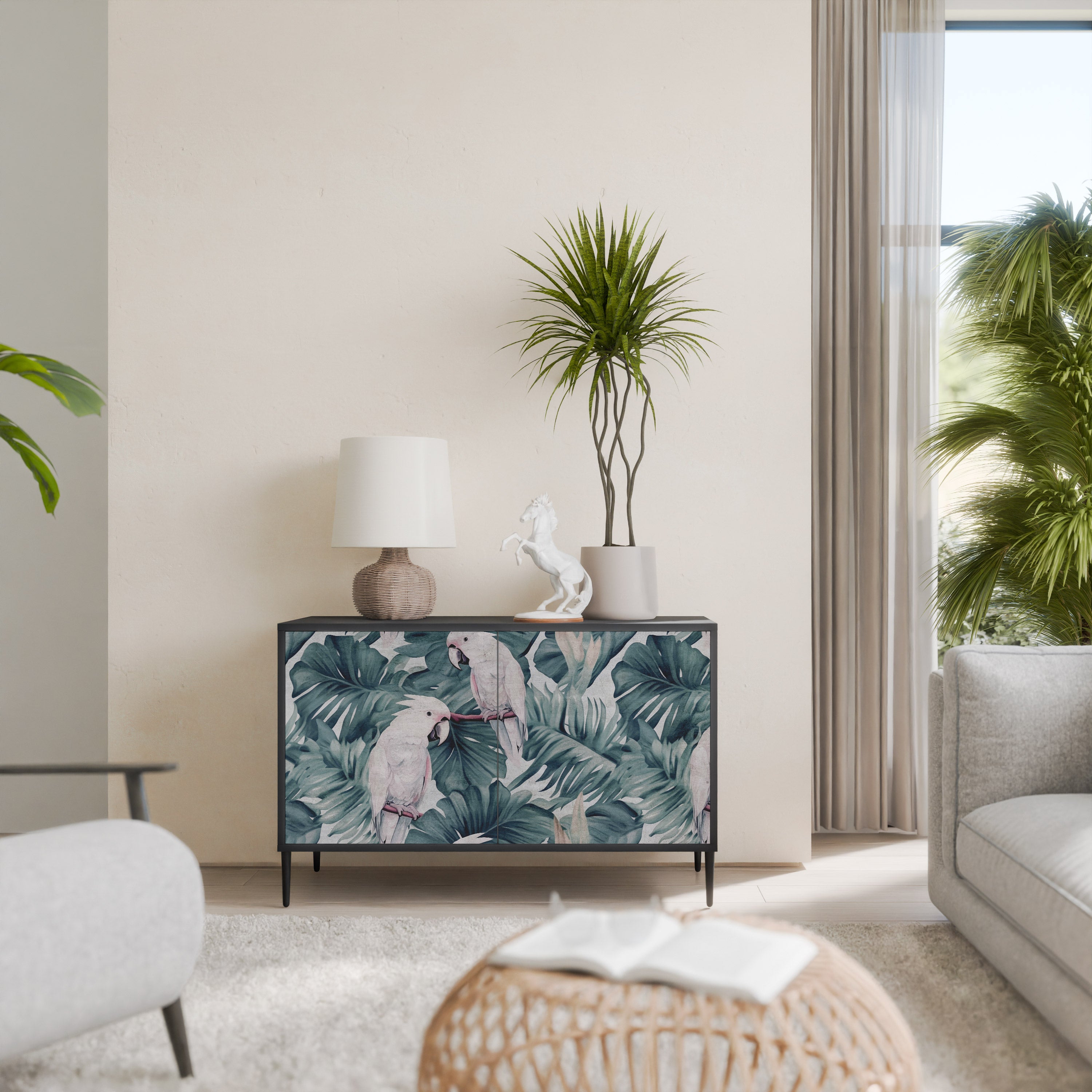 POPINJAY LOOK skänk med 2 dörrar i svart finish