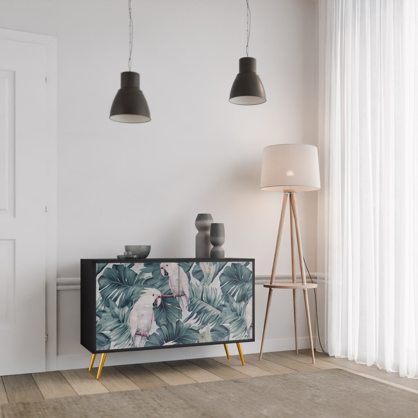 POPINJAY LOOK 2-Door Sideboard in Black Finish