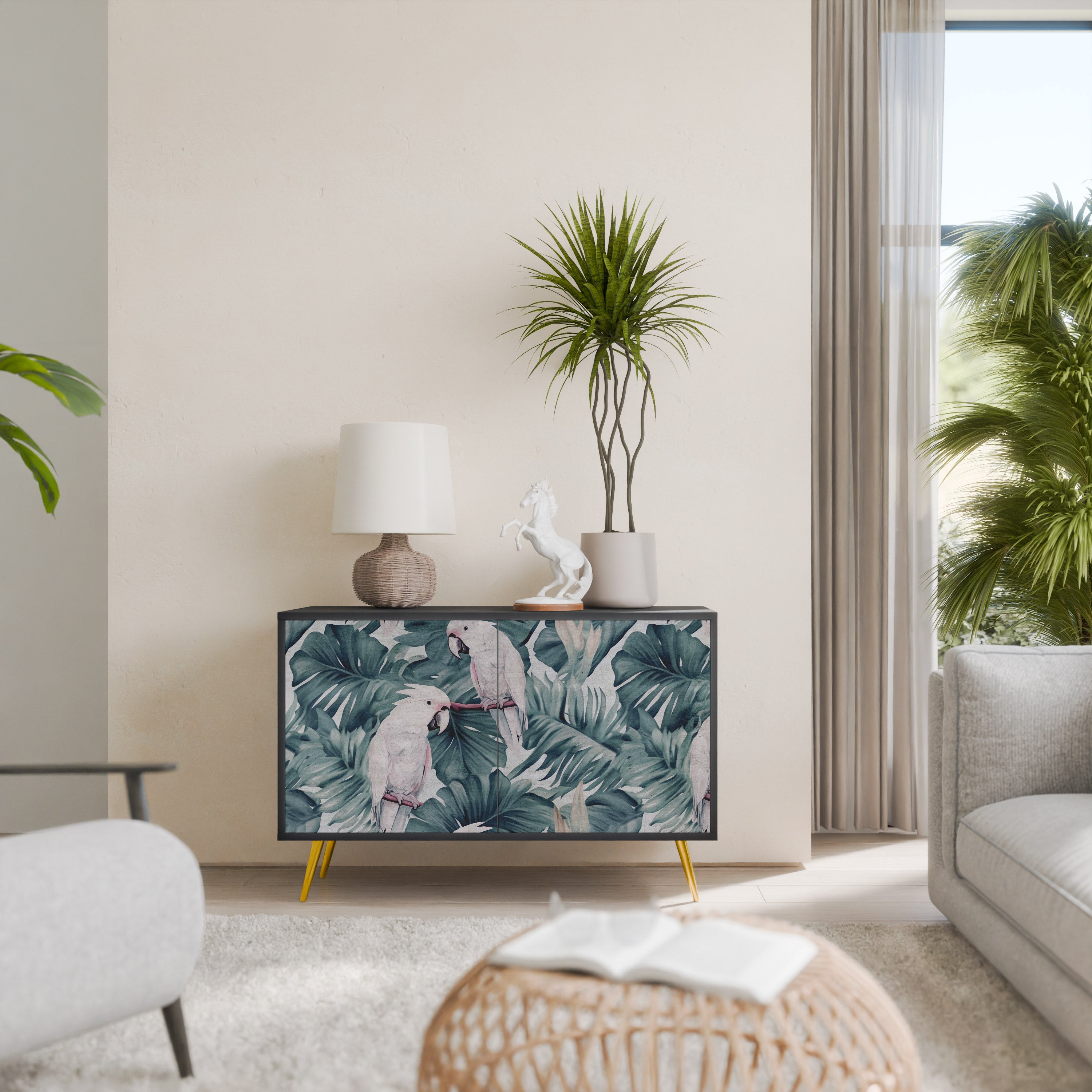 POPINJAY LOOK skänk med 2 dörrar i svart finish