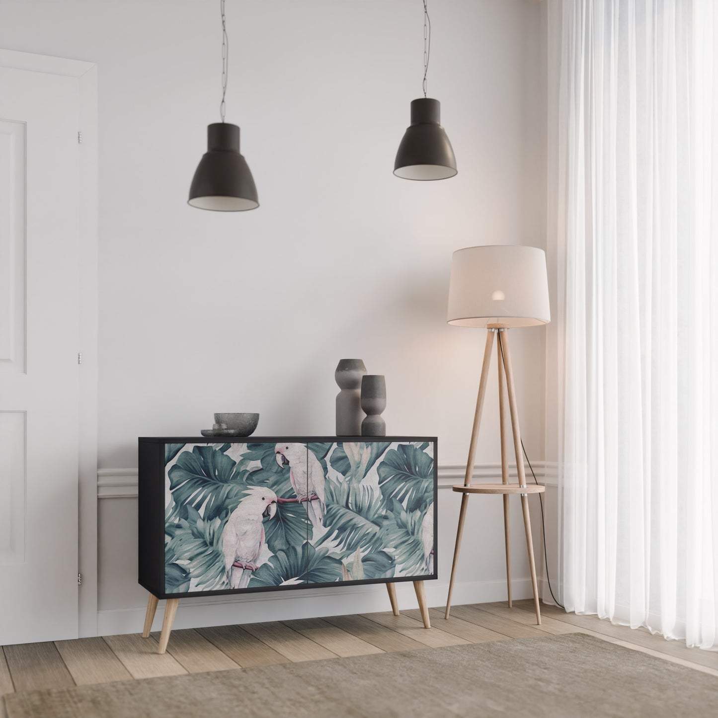 POPINJAY LOOK 2-Door Sideboard in Black Finish