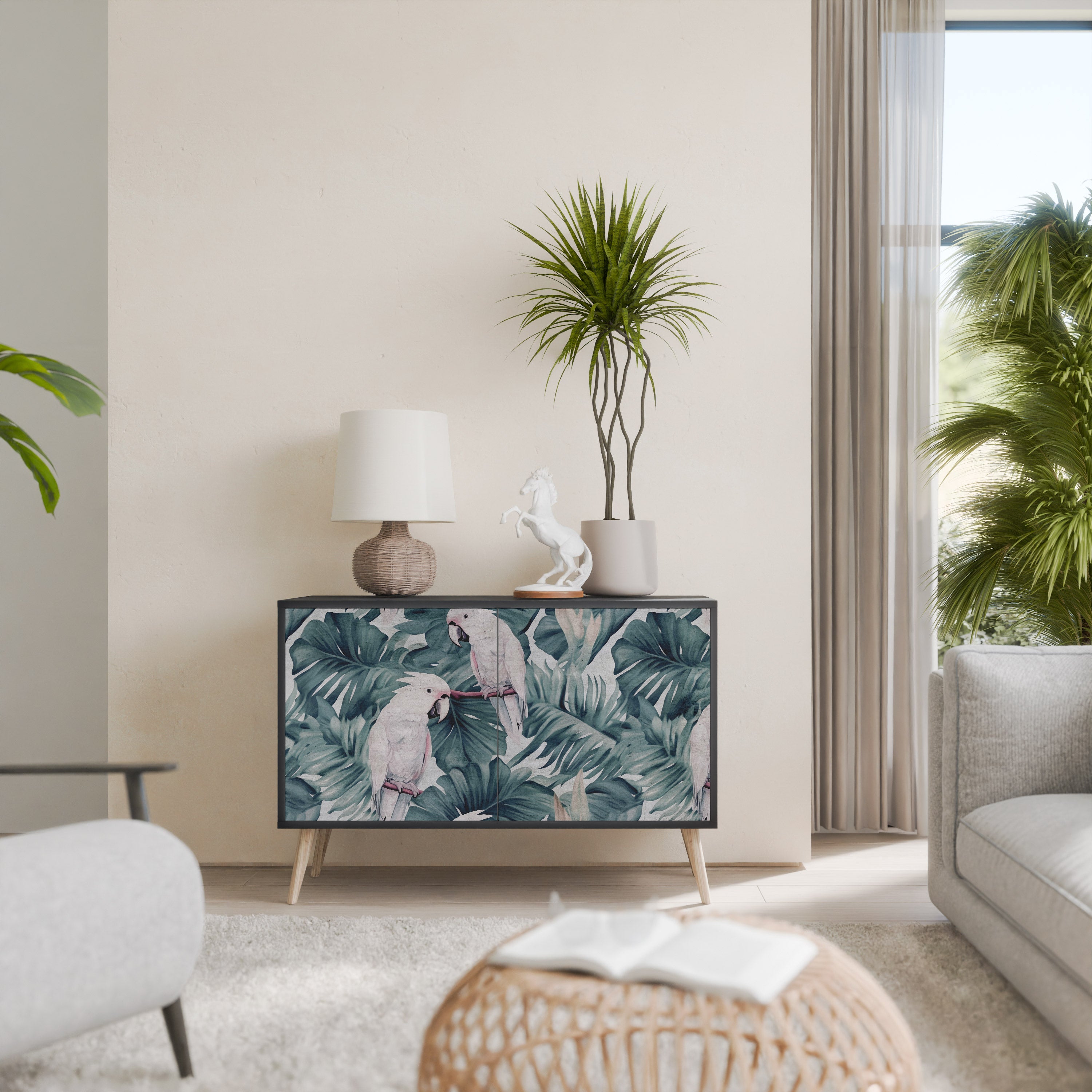 POPINJAY LOOK skänk med 2 dörrar i svart finish
