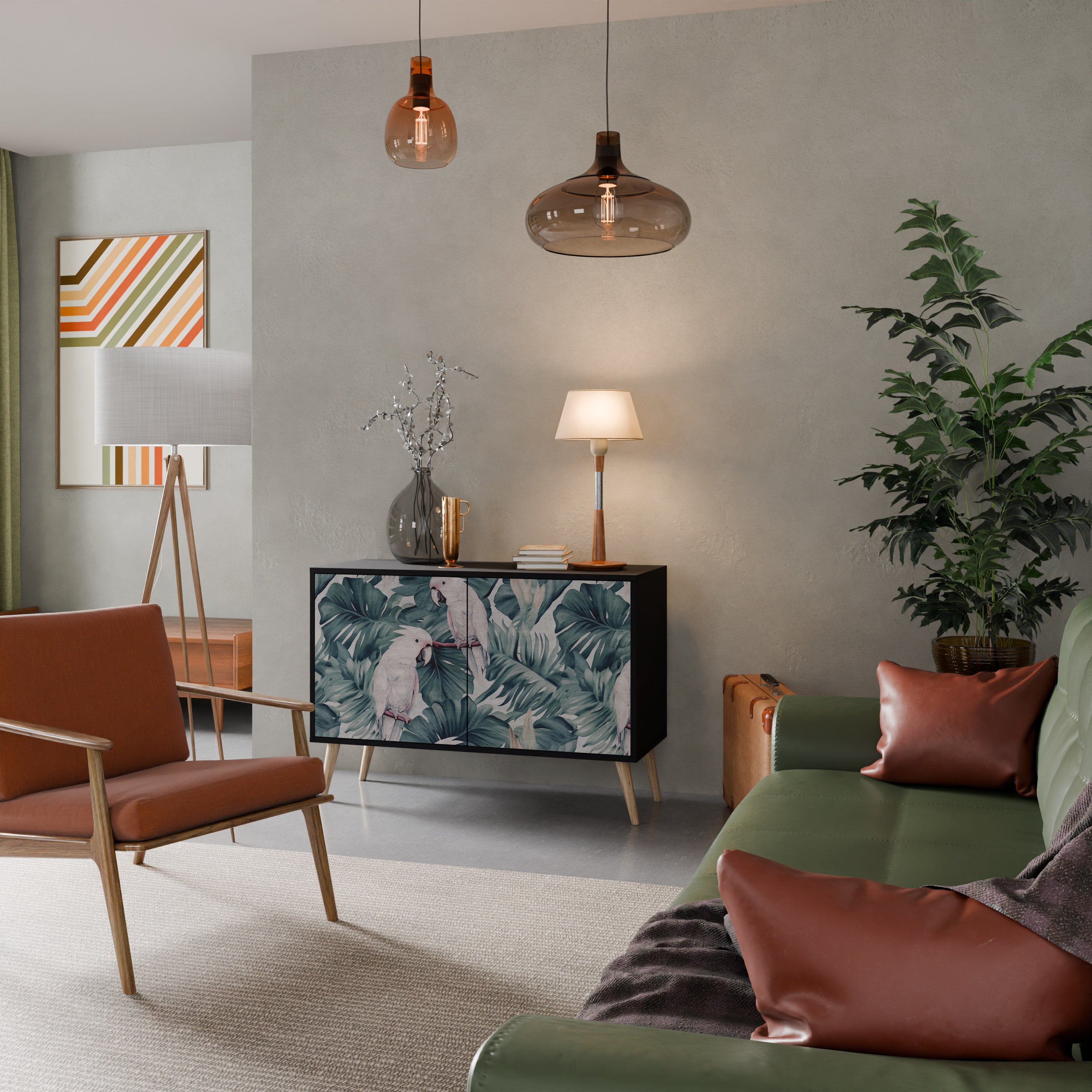 POPINJAY LOOK skänk med 2 dörrar i svart finish