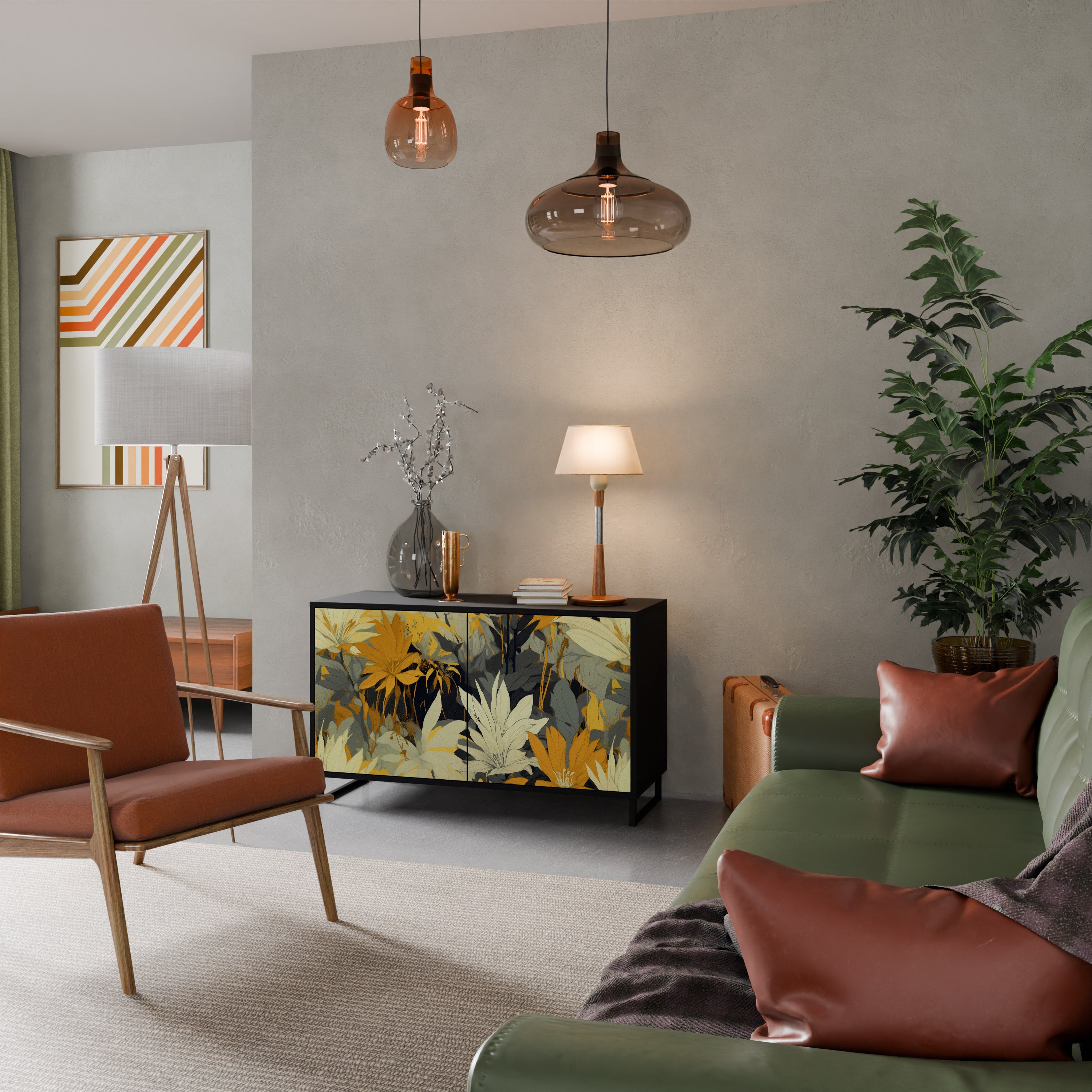 SUNKISSED LILY 2-Dörrars skänk i svart finish