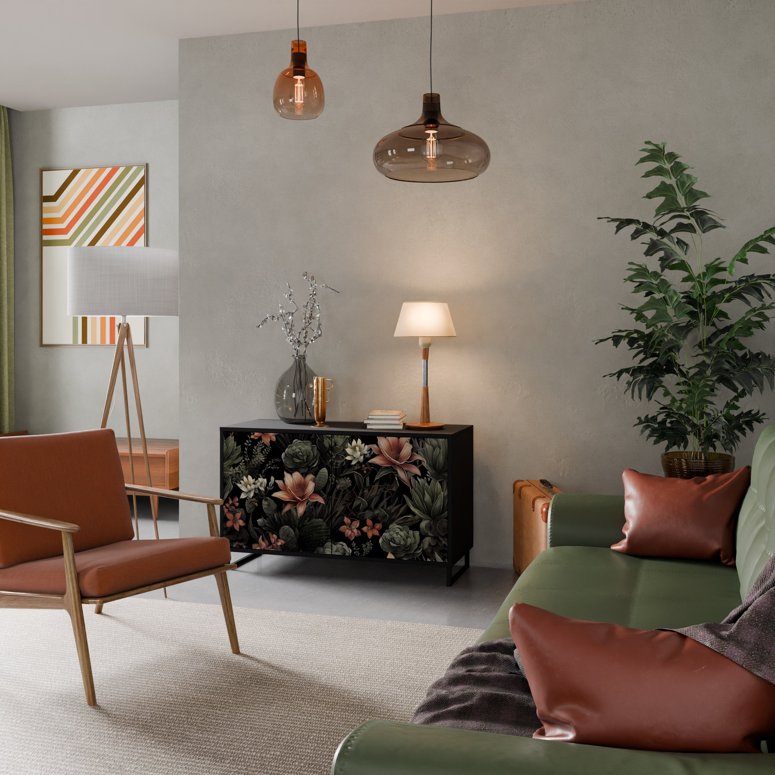 SECRET VERDURE 2-dörrars skänk i svart finish