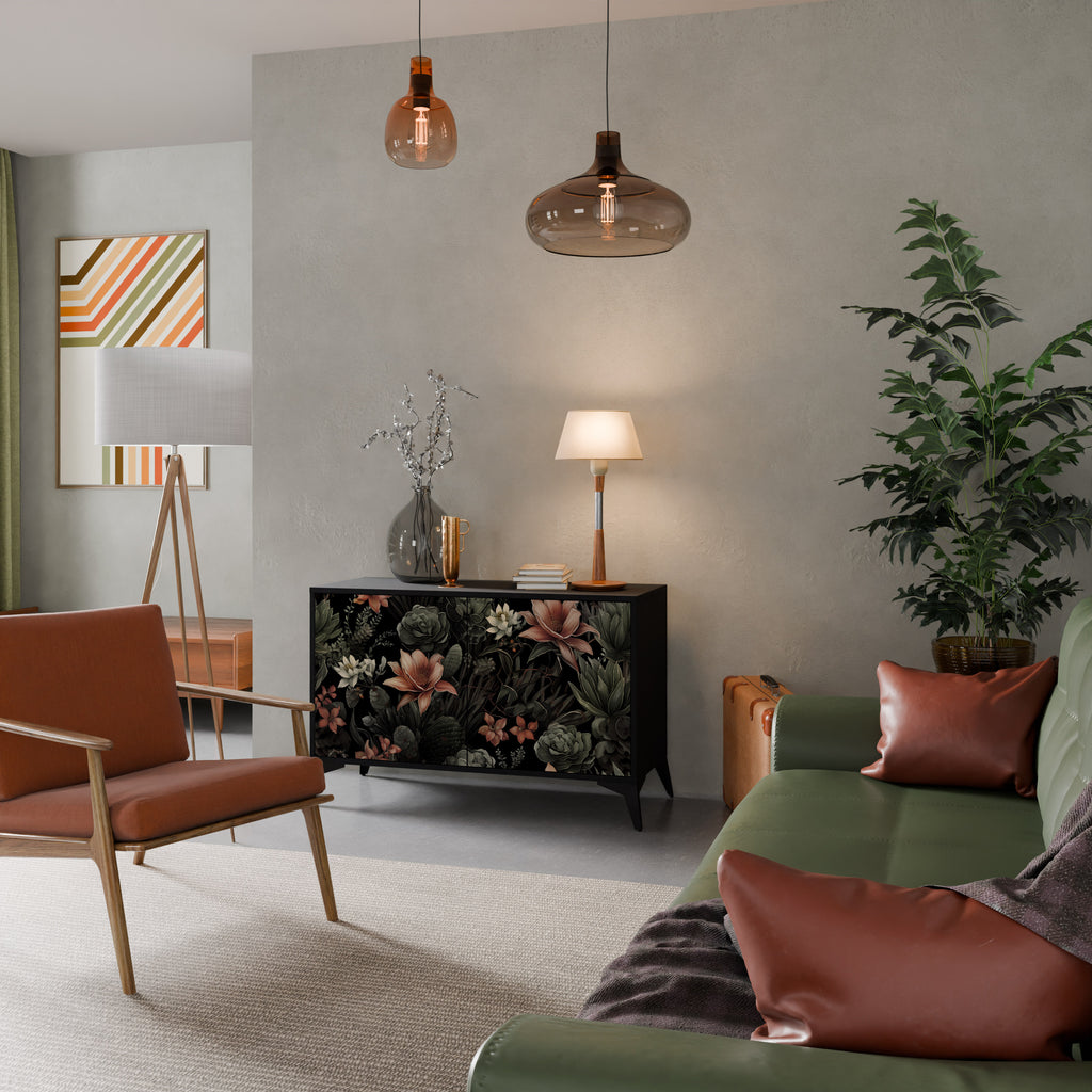 SECRET VERDURE 2-dörrars skänk i svart finish