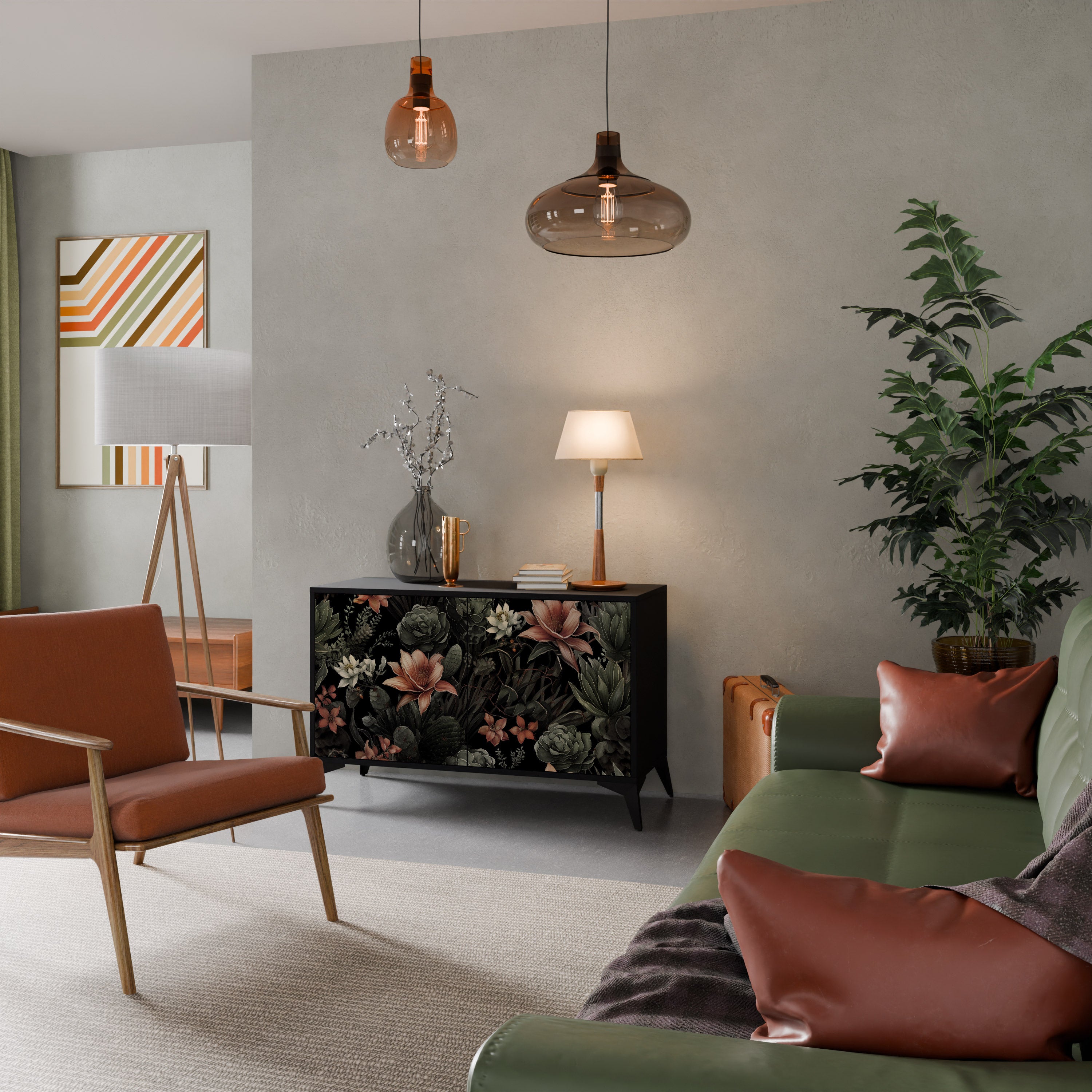 SECRET VERDURE 2-dörrars skänk i svart finish