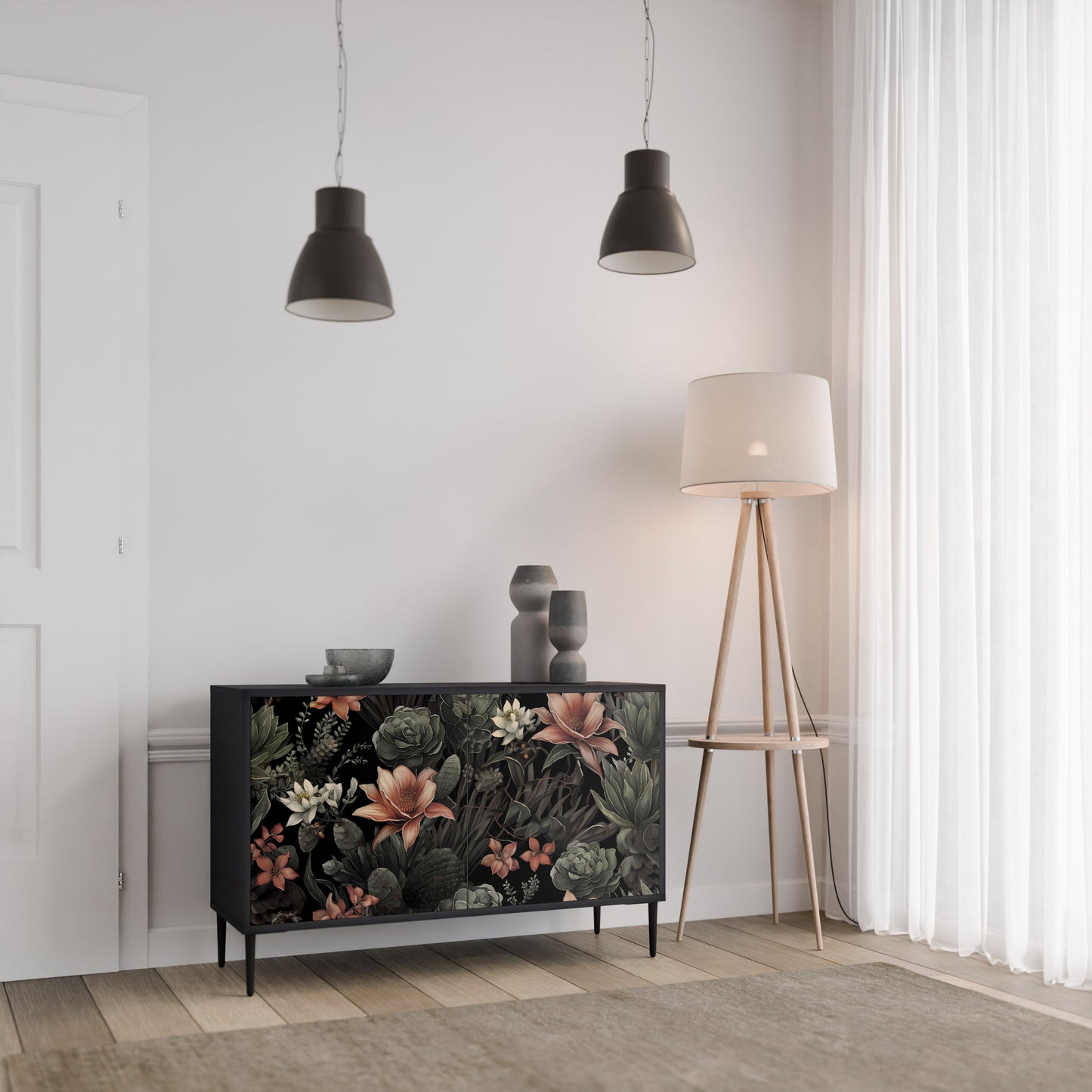 SECRET VERDURE 2-Door Sideboard in Black Finish