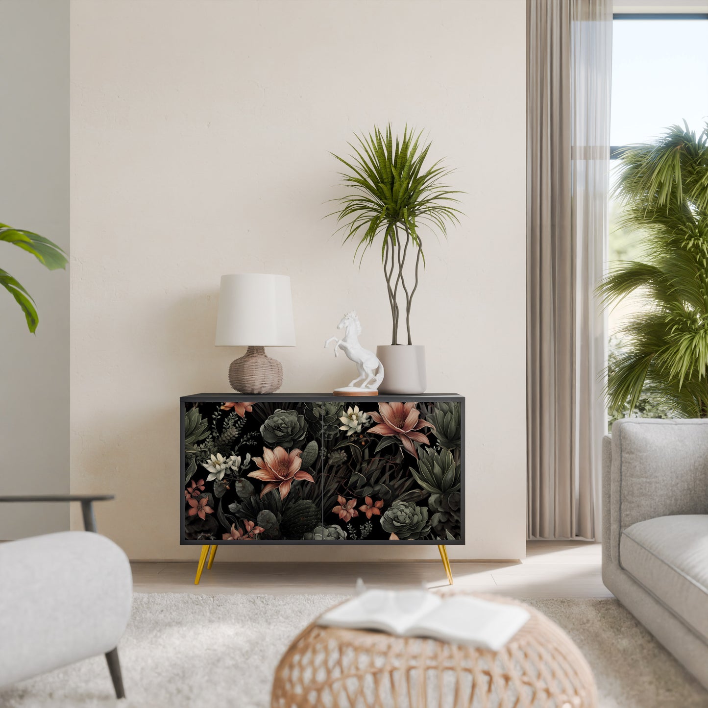 SECRET VERDURE 2-Door Sideboard in Black Finish