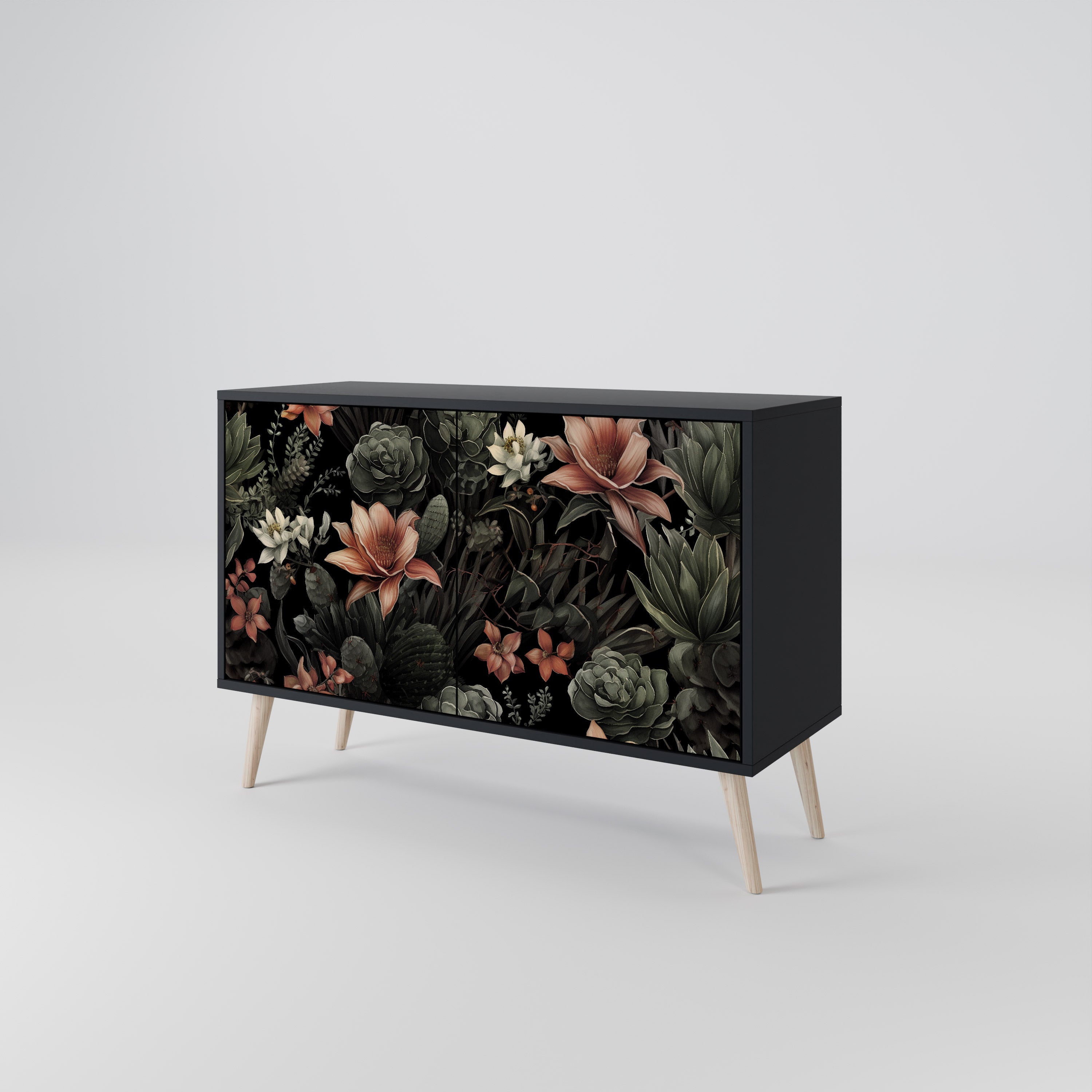SECRET VERDURE 2-dörrars skänk i svart finish