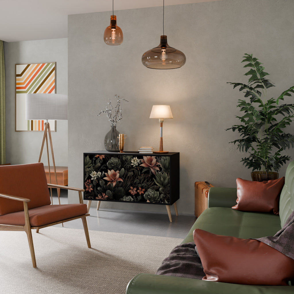 SECRET VERDURE 2-dörrars skänk i svart finish