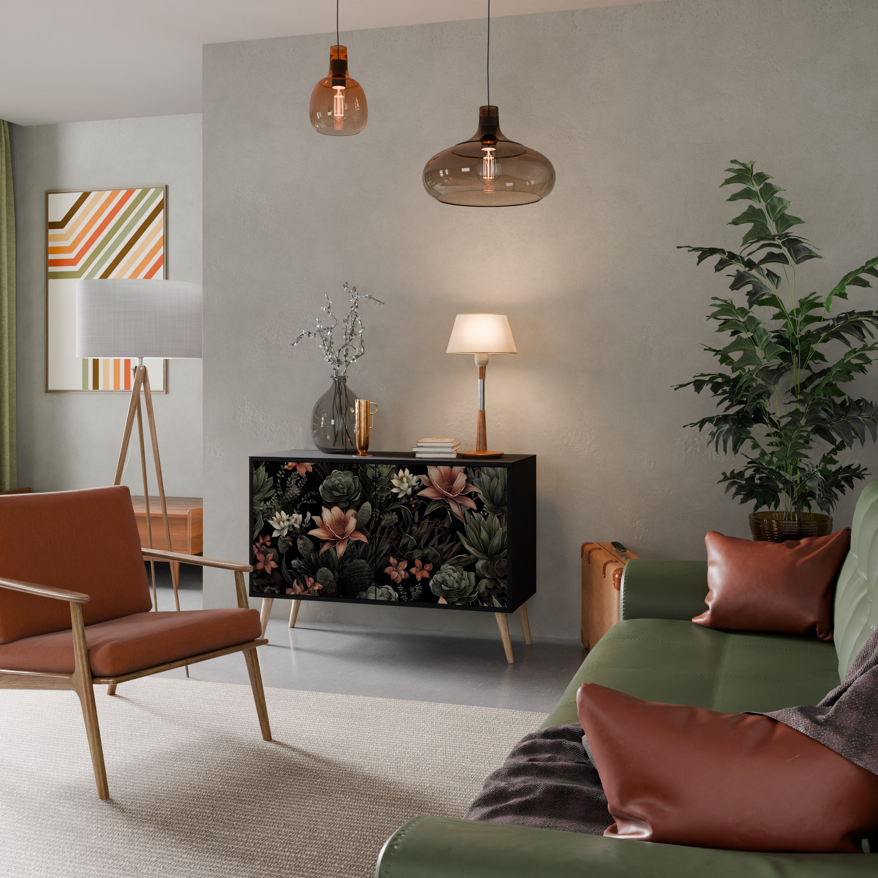 SECRET VERDURE 2-dörrars skänk i svart finish
