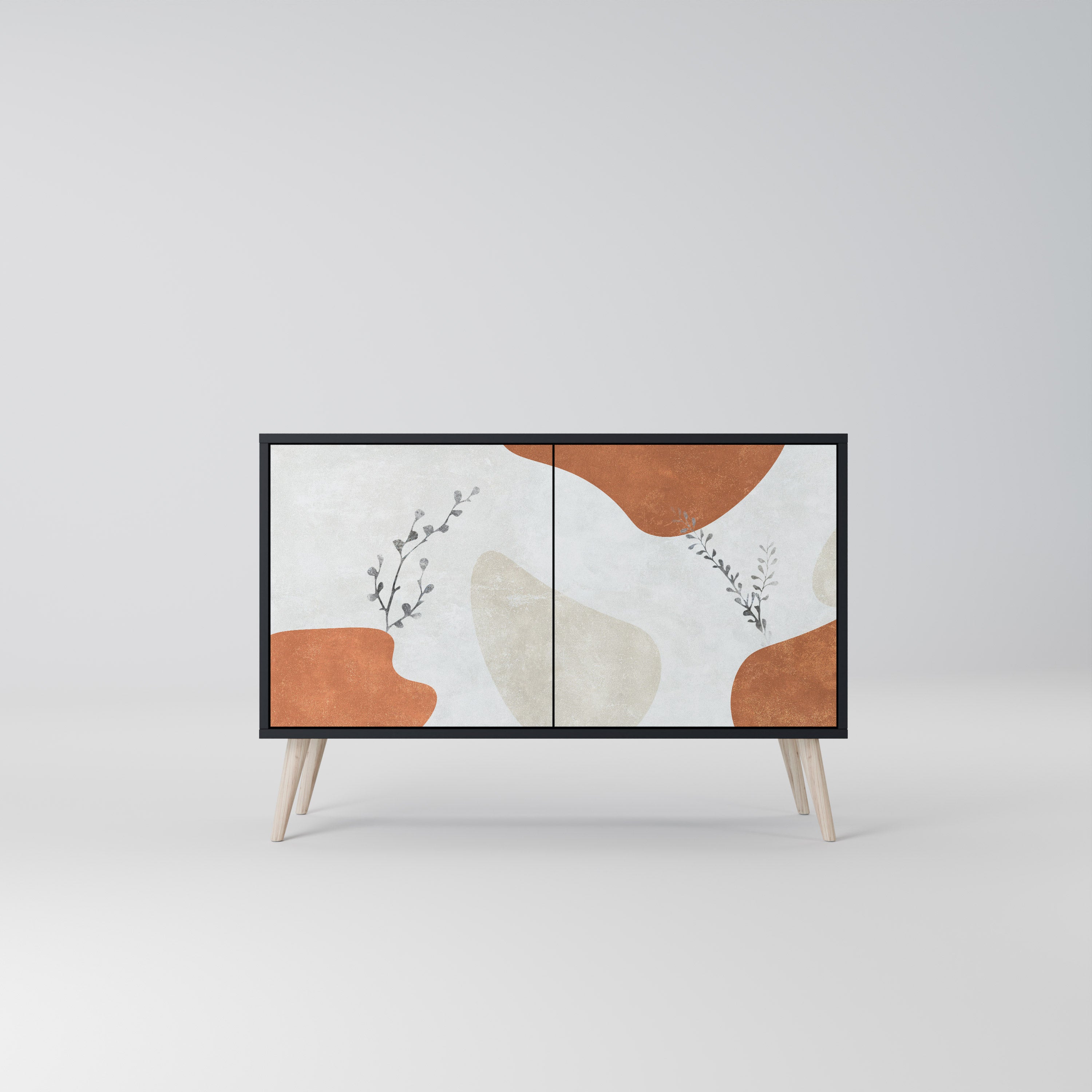 TRANQUIL TWIG 2-dörrars skänk i svart finish