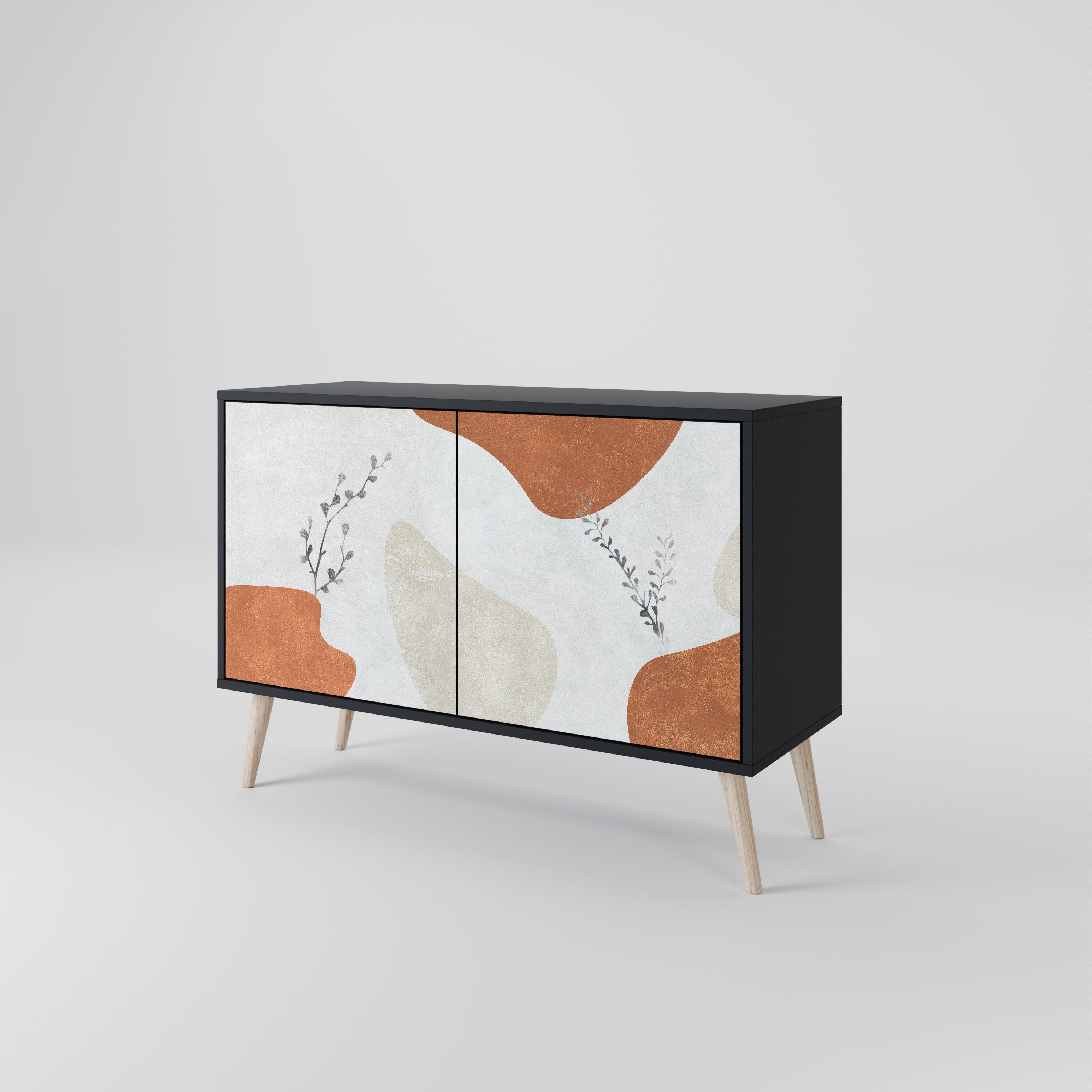 TRANQUIL TWIG 2-dörrars skänk i svart finish