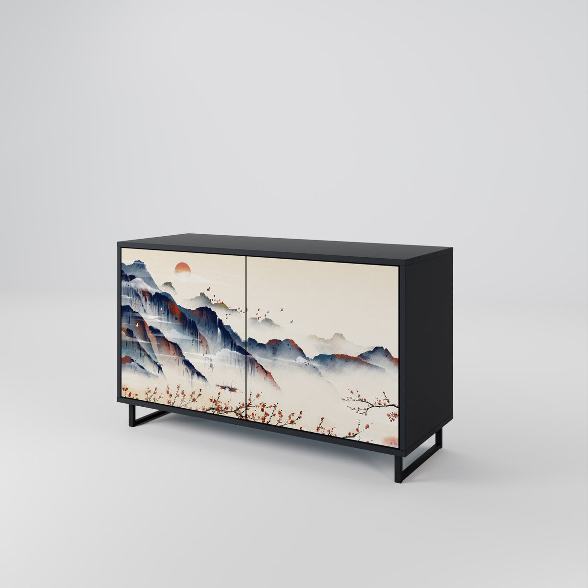 JAPANESE LANDSCAPE Skänk med två dörrar