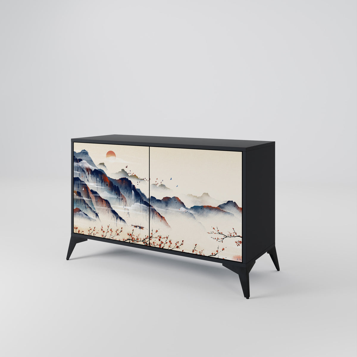 JAPANESE LANDSCAPE Skänk med två dörrar