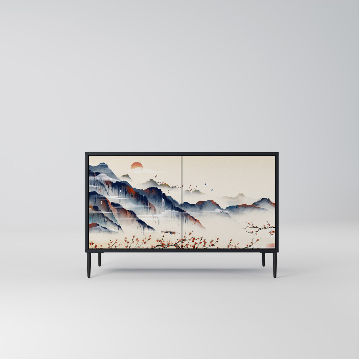JAPANESE LANDSCAPE Skänk med två dörrar