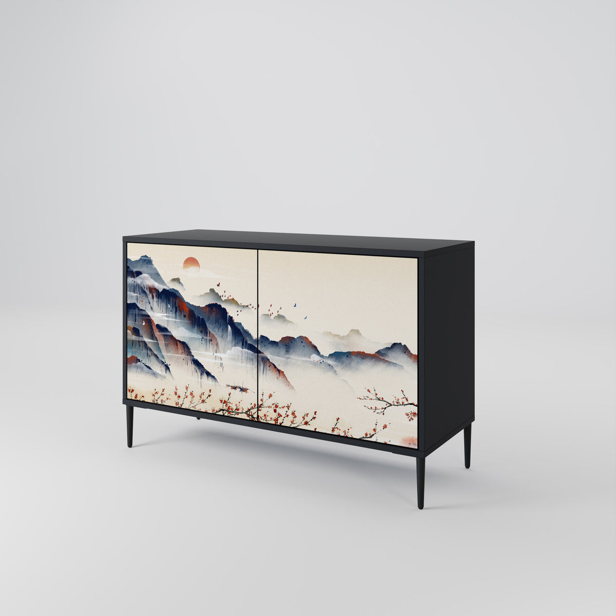 JAPANESE LANDSCAPE Skänk med två dörrar