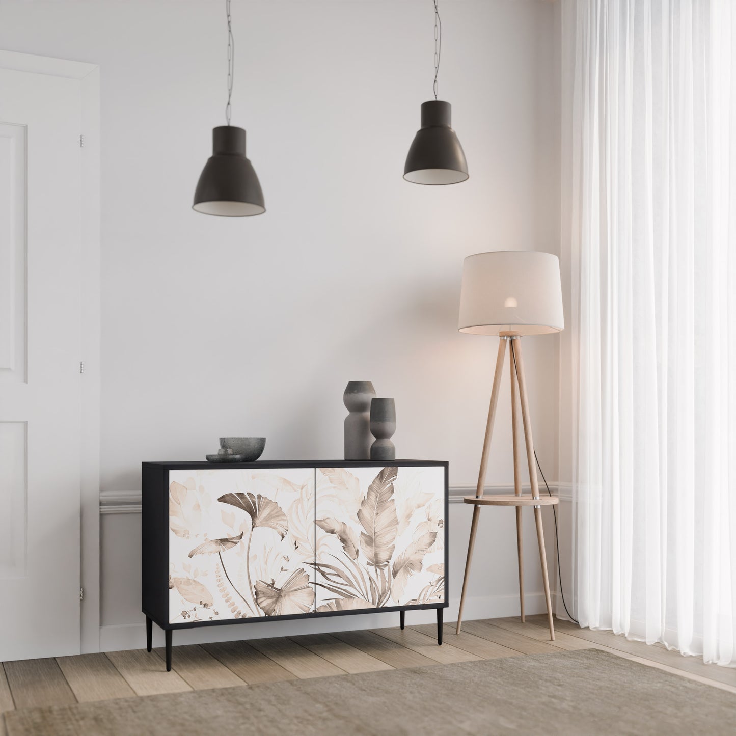 WILD TENDERNESS 2-Door Sideboard in Black Finish