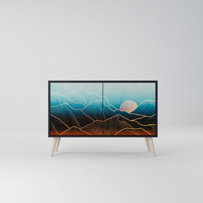 LUNAR SECRETS 2-Door Sideboard in Black Finish