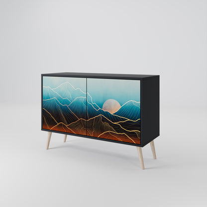 LUNAR SECRETS 2-Door Sideboard in Black Finish