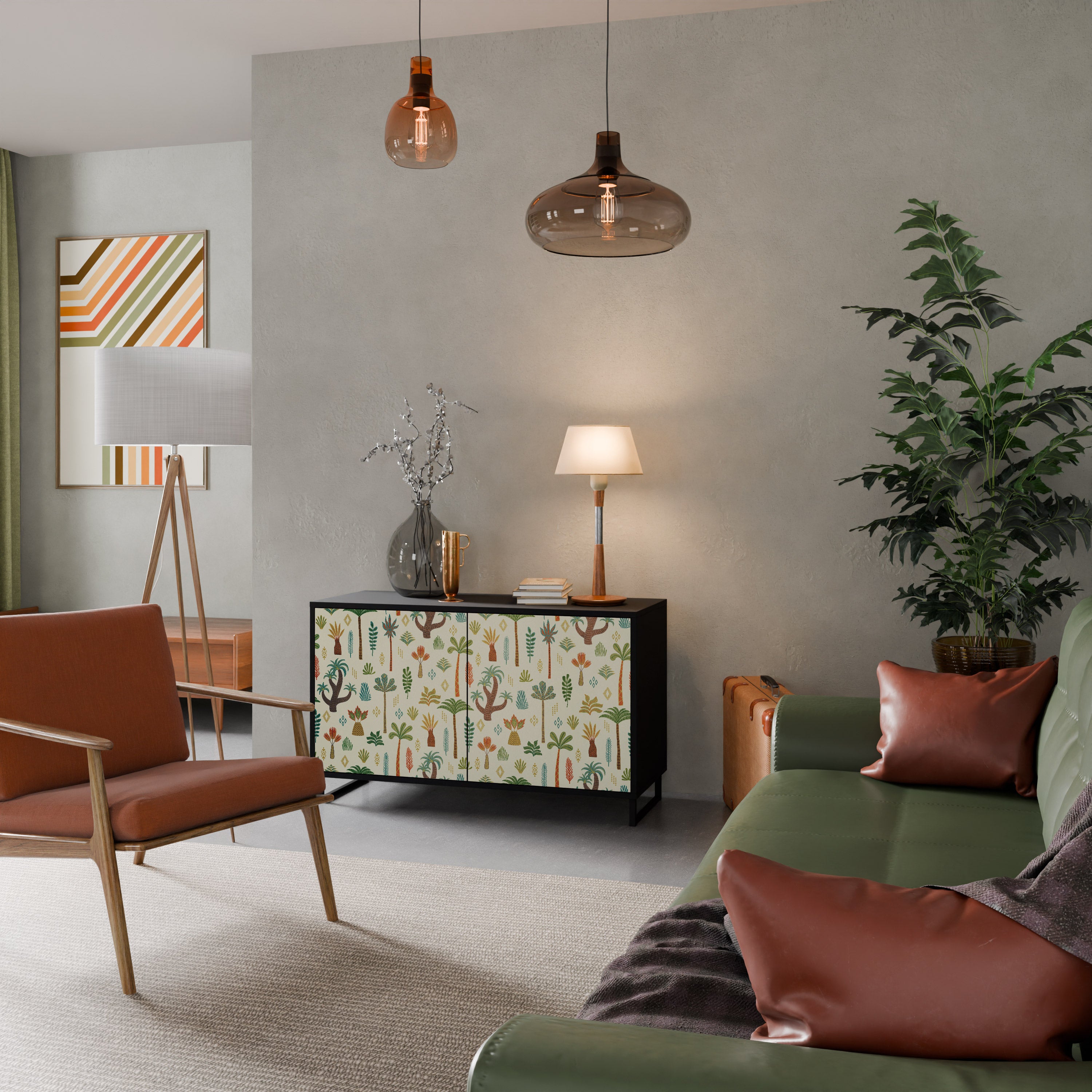 PALM SPRING 2-dörrars skänk i svart finish