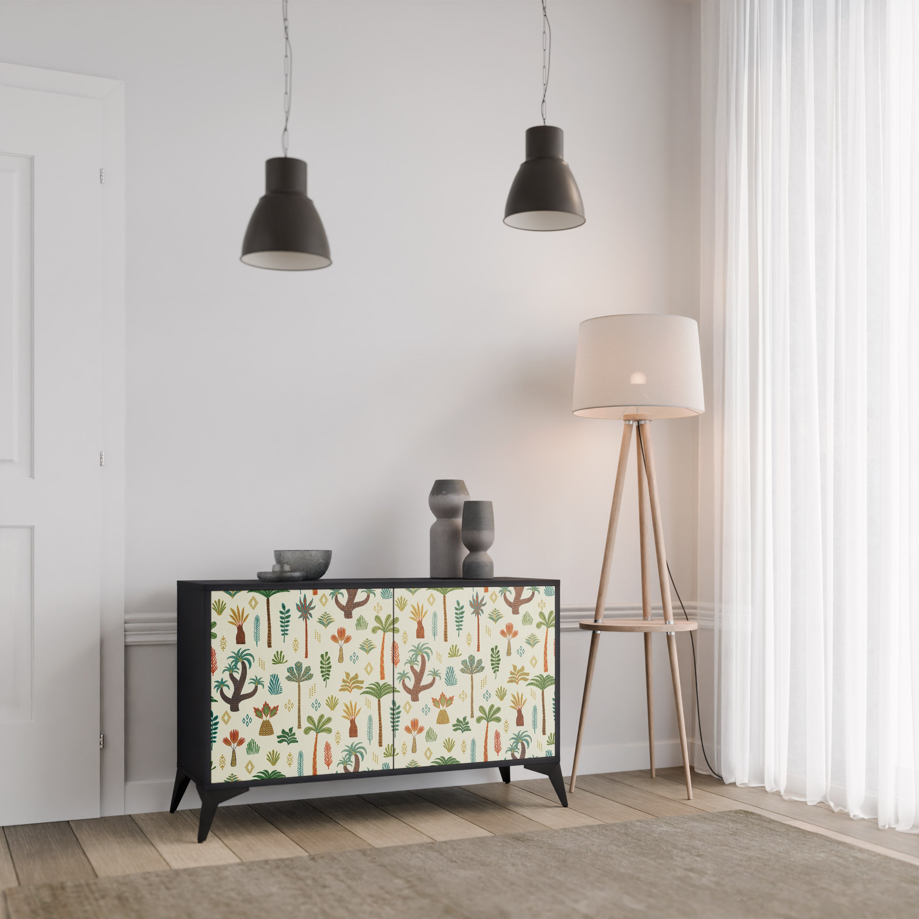 PALM SPRING 2-dörrars skänk i svart finish
