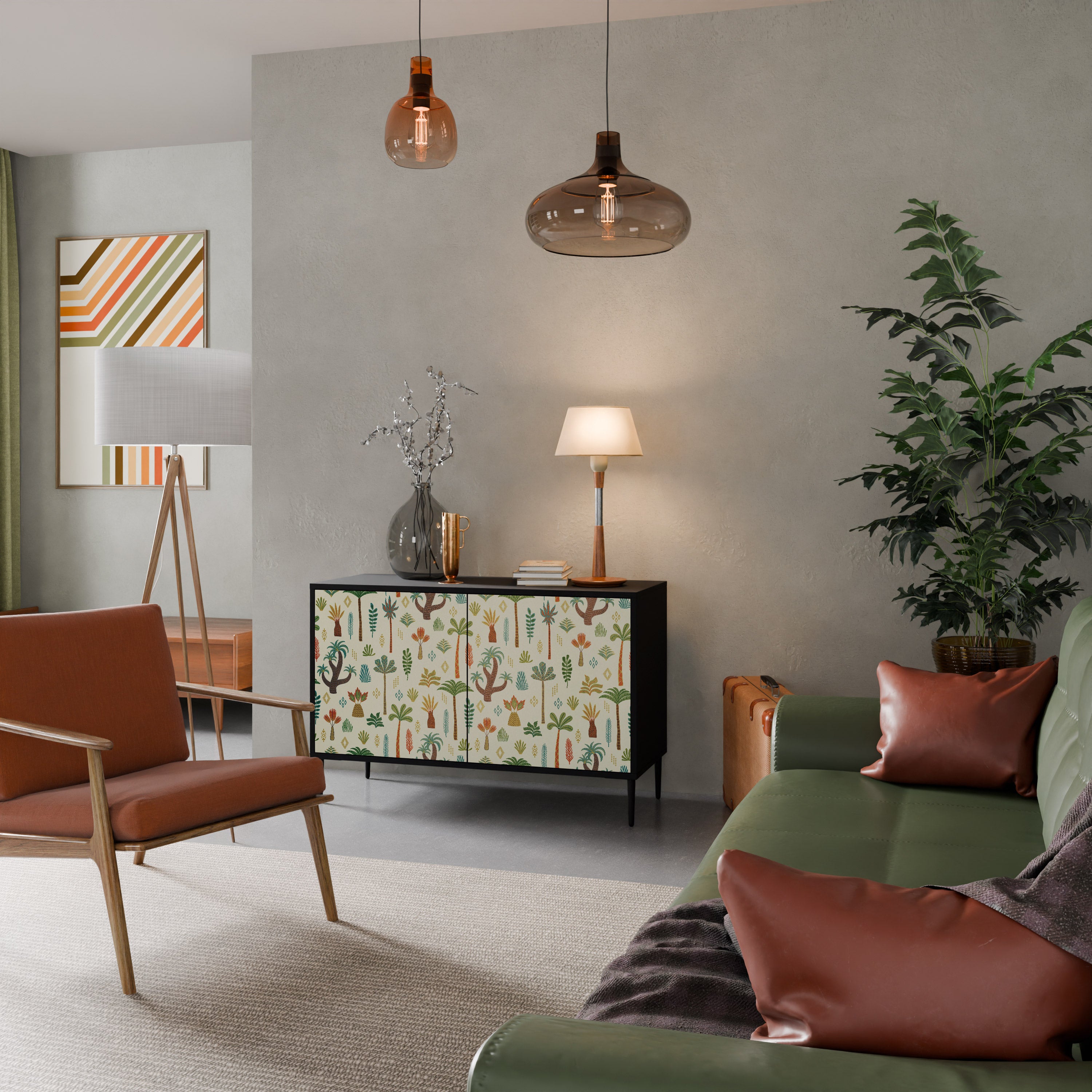 PALM SPRING 2-dörrars skänk i svart finish