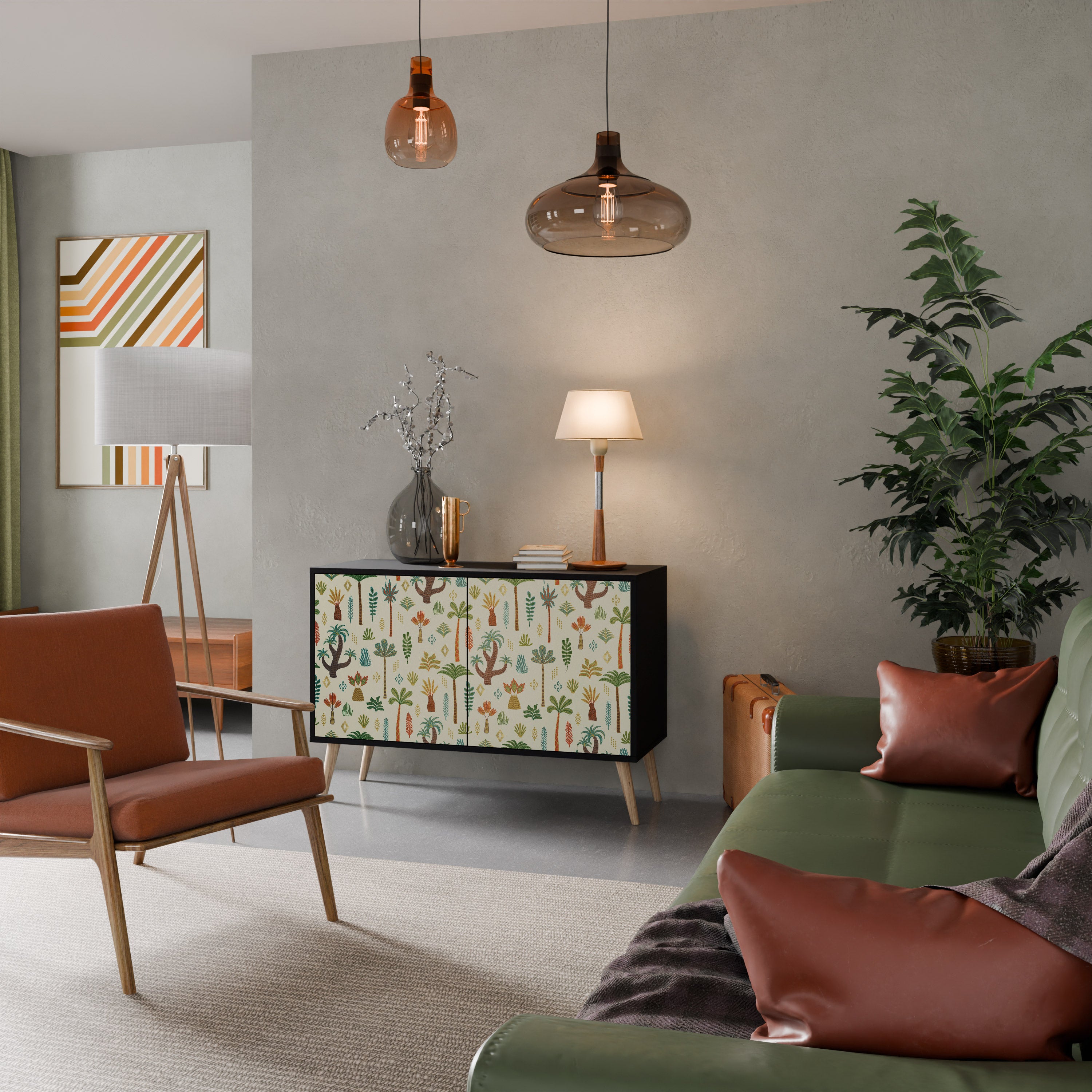 PALM SPRING 2-dörrars skänk i svart finish