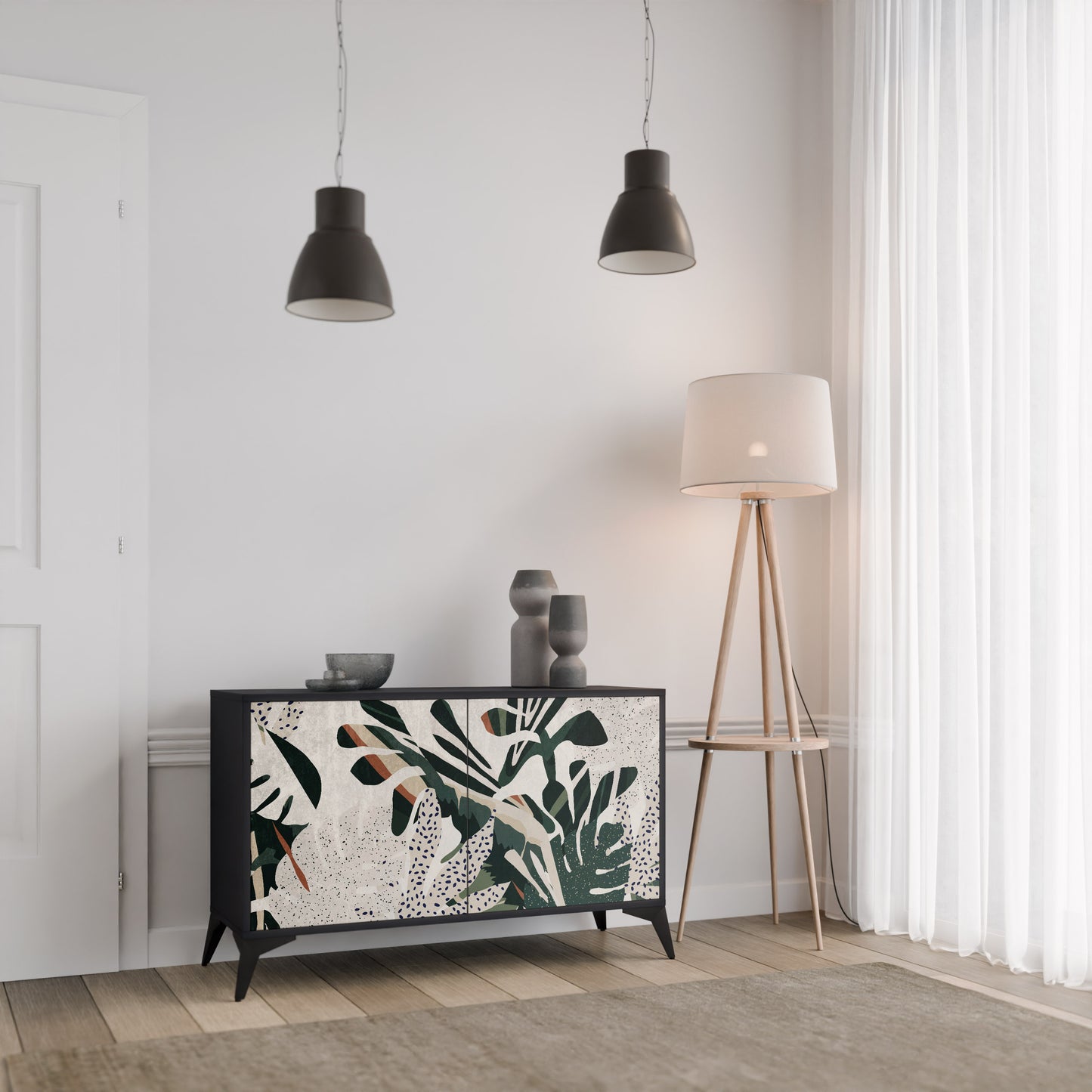 VERDURE FORMATION 2-Door Sideboard in Black Finish