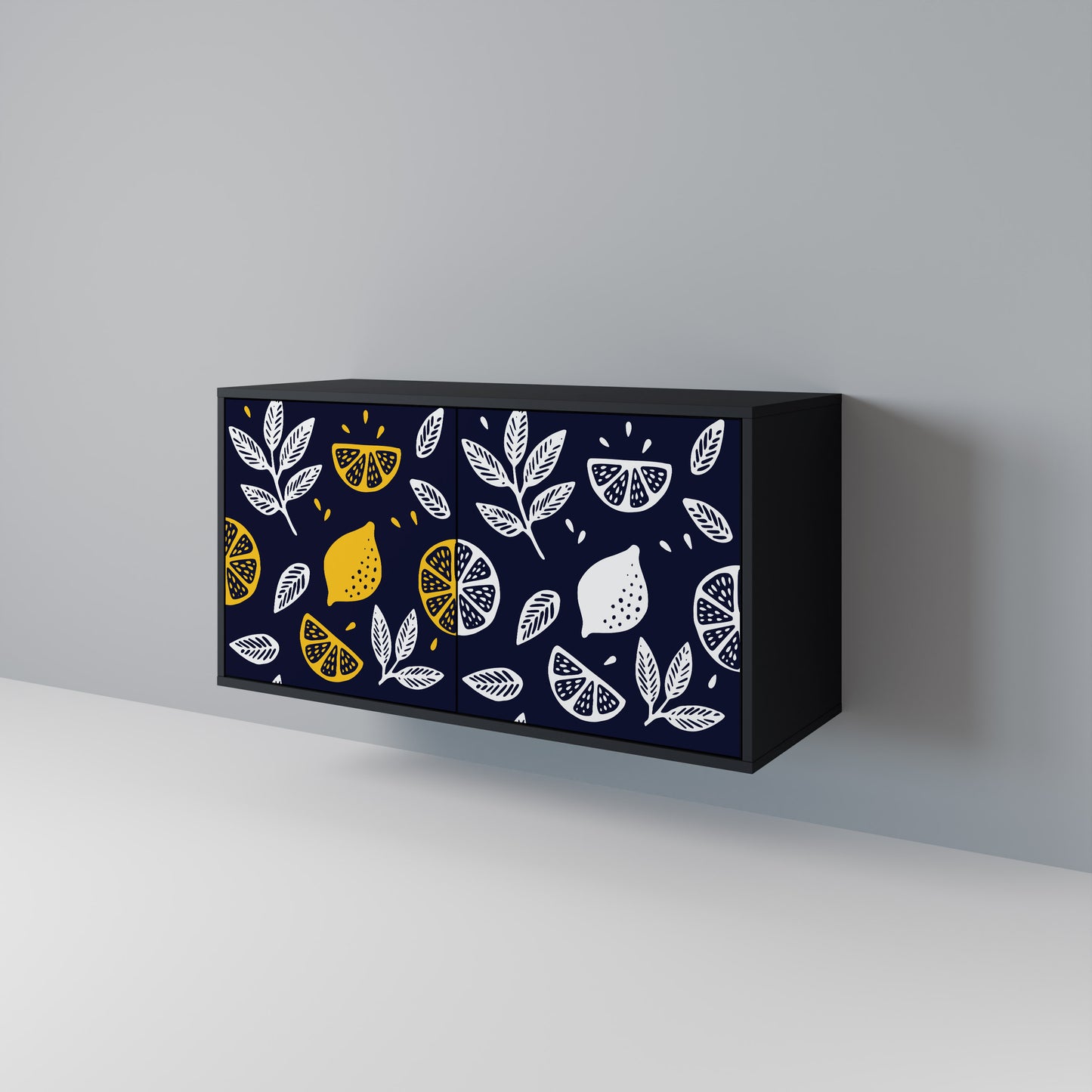 CITRUS BLACK AND WHITE Skänk med två dörrar