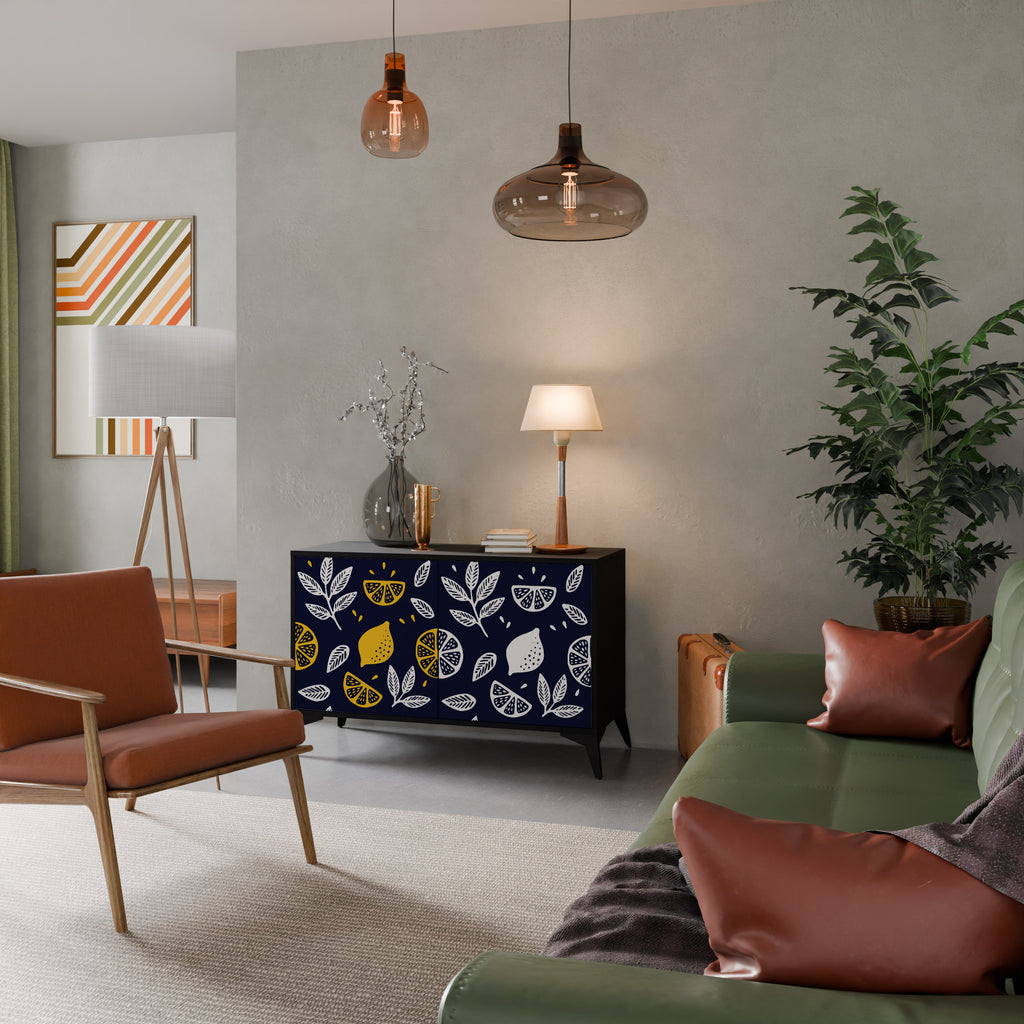 CITRUS SVART OCH VITT 2-dörrars skänk i svart finish