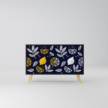CITRUS BLACK AND WHITE 2-Door Sideboard in Black Finish