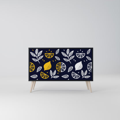 CITRUS BLACK AND WHITE 2-Door Sideboard in Black Finish