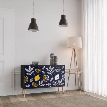CITRUS BLACK AND WHITE 2-Door Sideboard in Black Finish