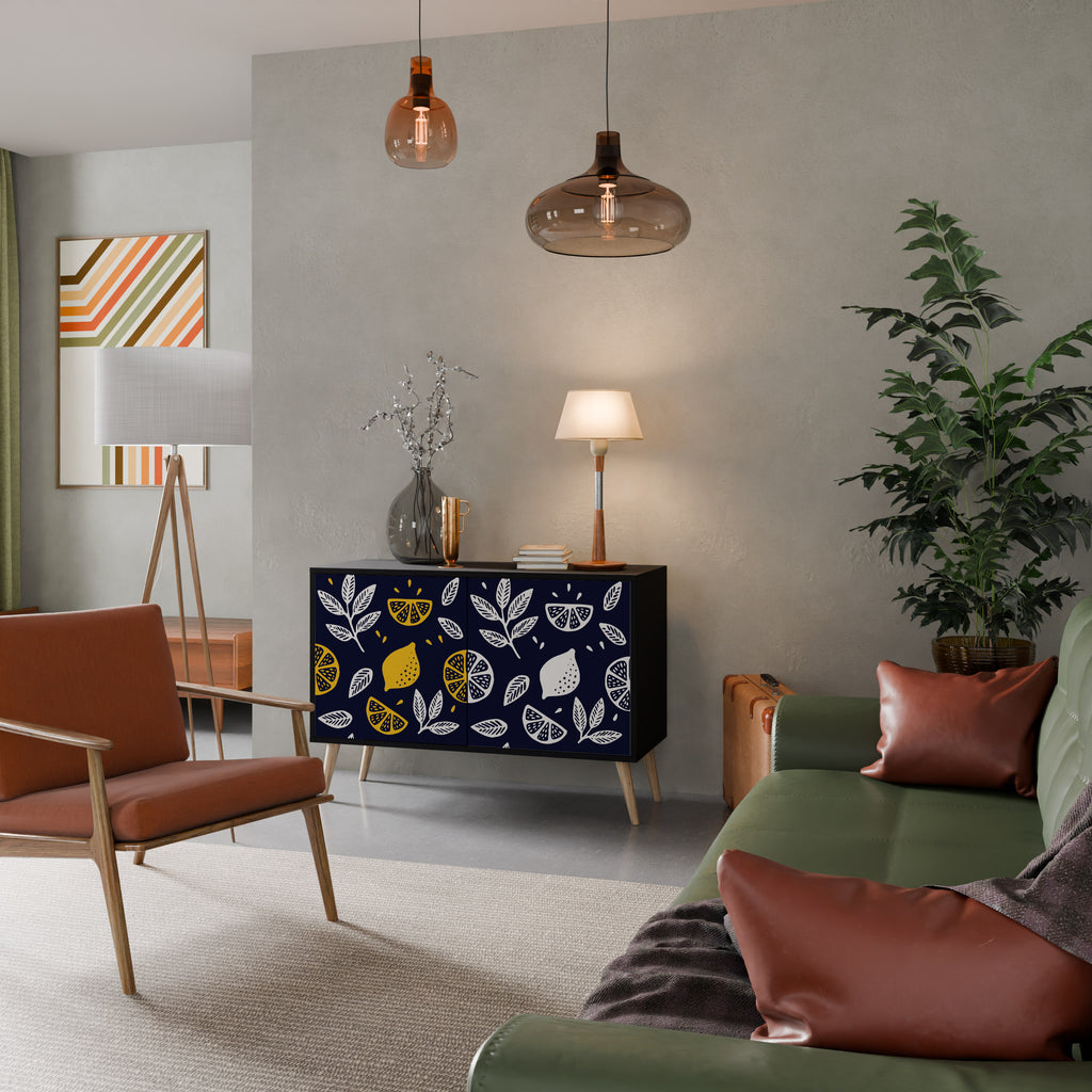 CITRUS SVART OCH VITT 2-dörrars skänk i svart finish