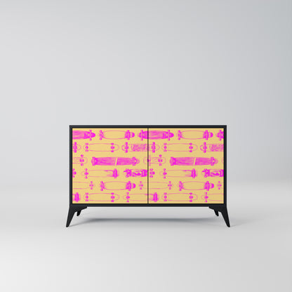 SKATEBOARD ARTISTRY 2-Door Sideboard in Black Finish
