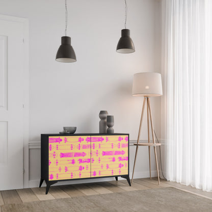 SKATEBOARD ARTISTRY 2-Door Sideboard in Black Finish