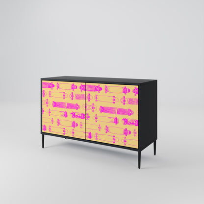 SKATEBOARD ARTISTRY 2-Door Sideboard in Black Finish