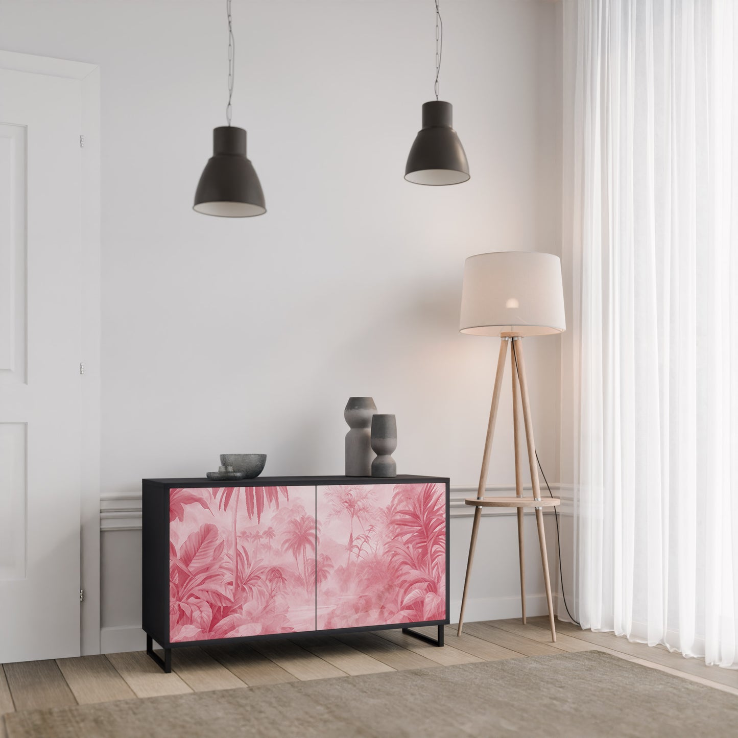 SWEET TROPICS 2-Door Sideboard in Black Finish